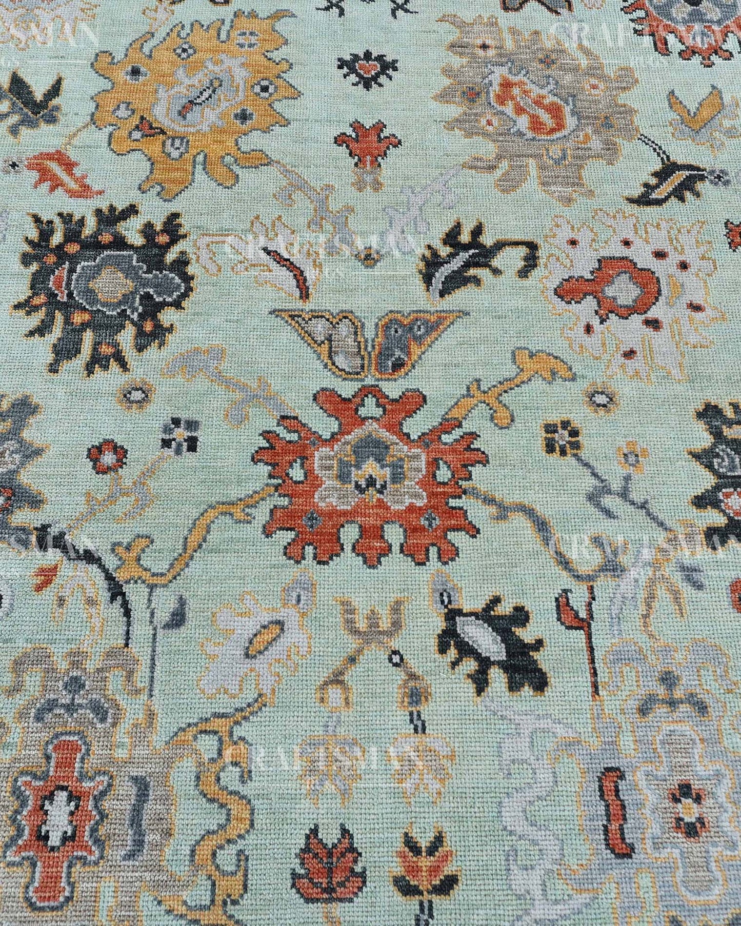 Savra Wool Hand-Knotted Oushak-Inspired Rug
