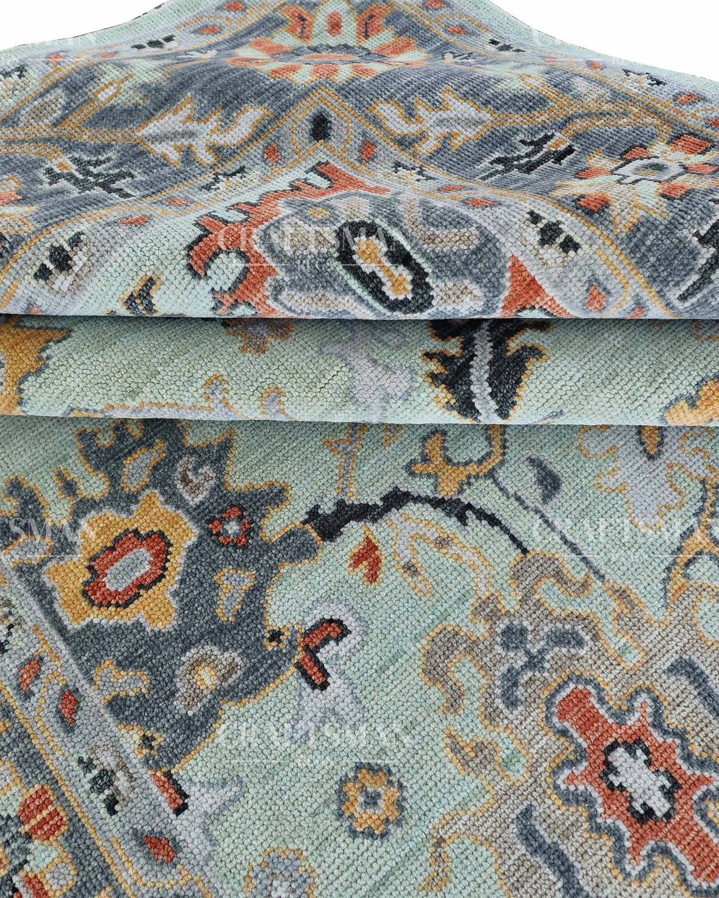 Savra Wool Hand-Knotted Oushak-Inspired Rug