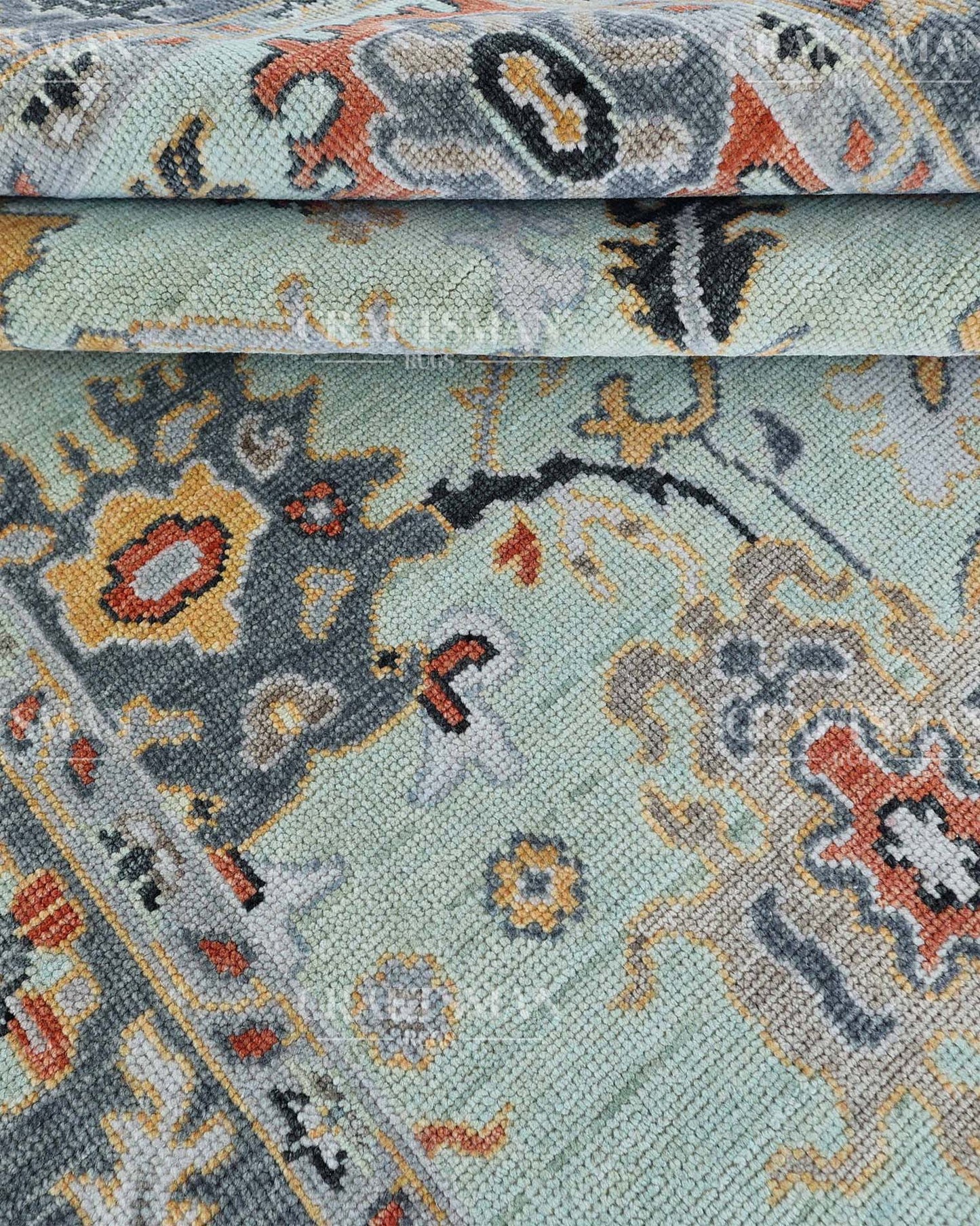 Savra Wool Hand-Knotted Oushak-Inspired Rug