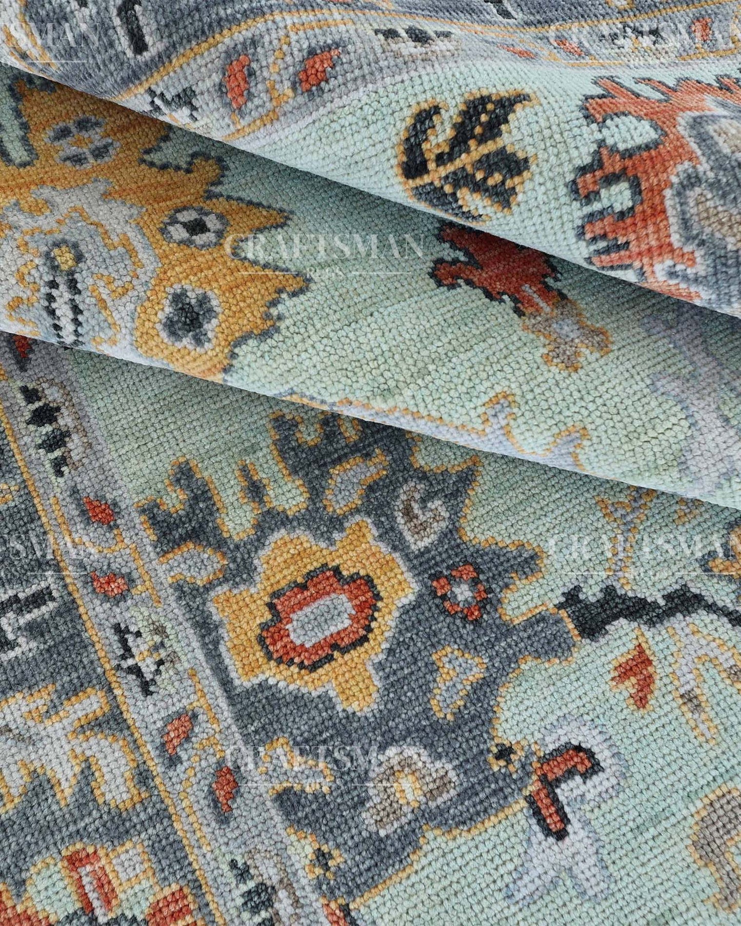 Savra Wool Hand-Knotted Oushak-Inspired Rug