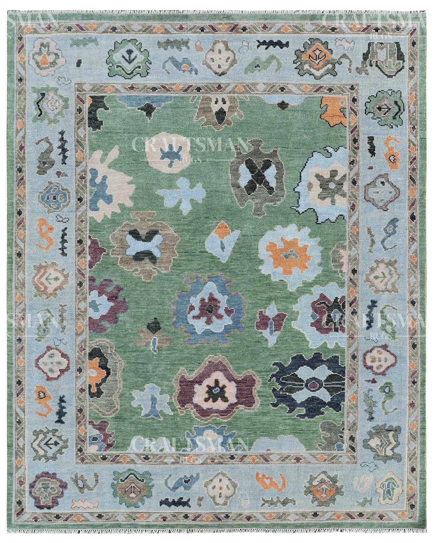 Olyra Wool Hand-Knotted Oushak-Inspired Rug