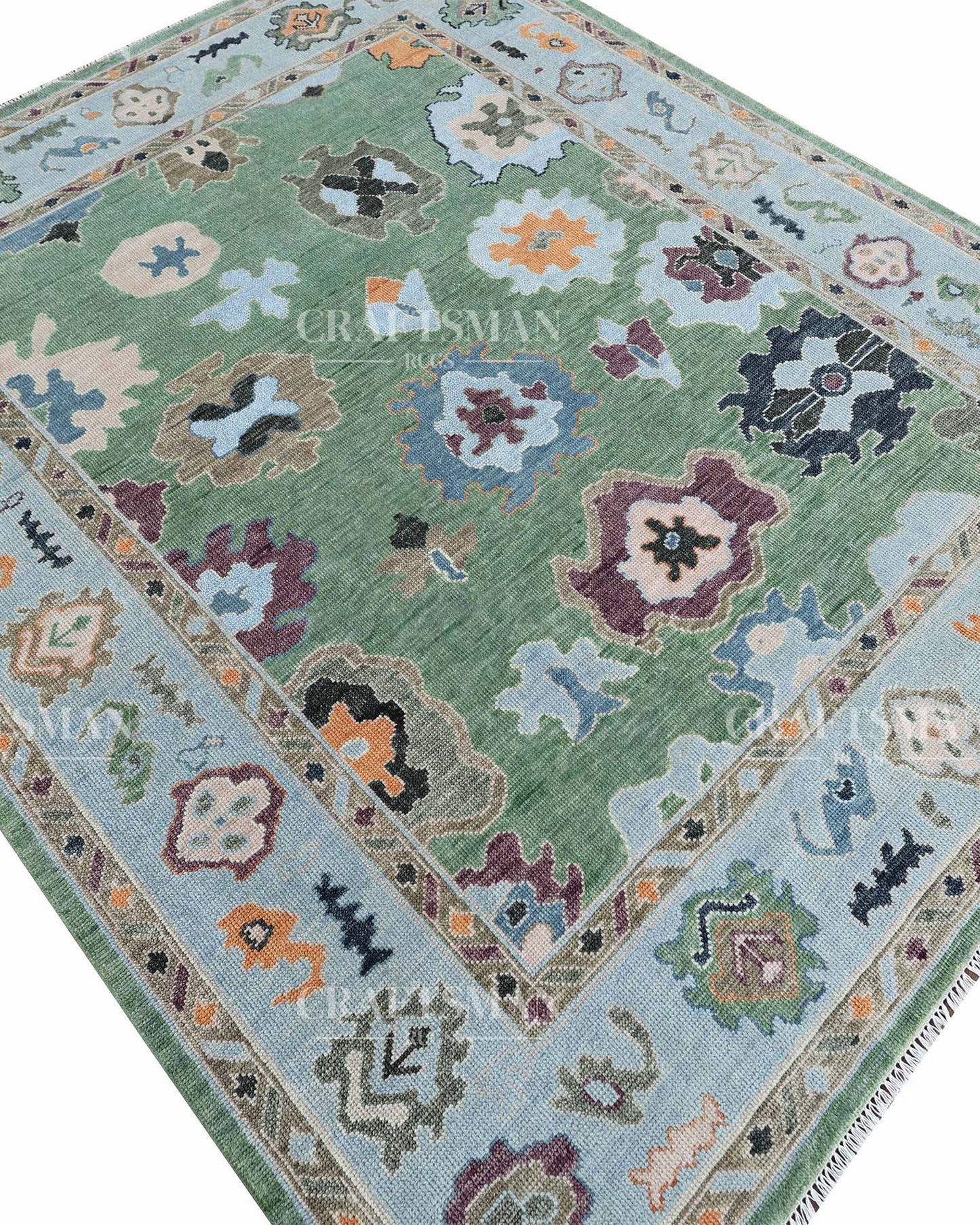 Olyra Wool Hand-Knotted Oushak-Inspired Rug