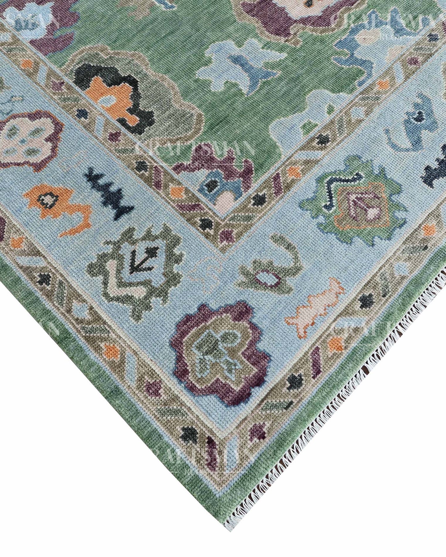 Olyra Wool Hand-Knotted Oushak-Inspired Rug