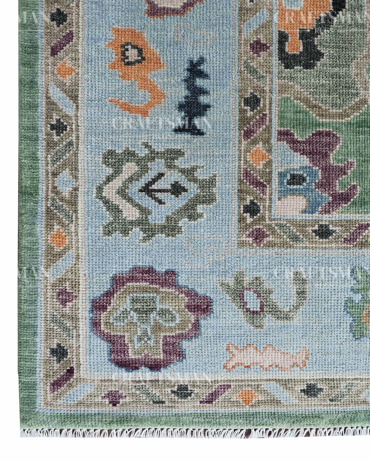 Olyra Wool Hand-Knotted Oushak-Inspired Rug