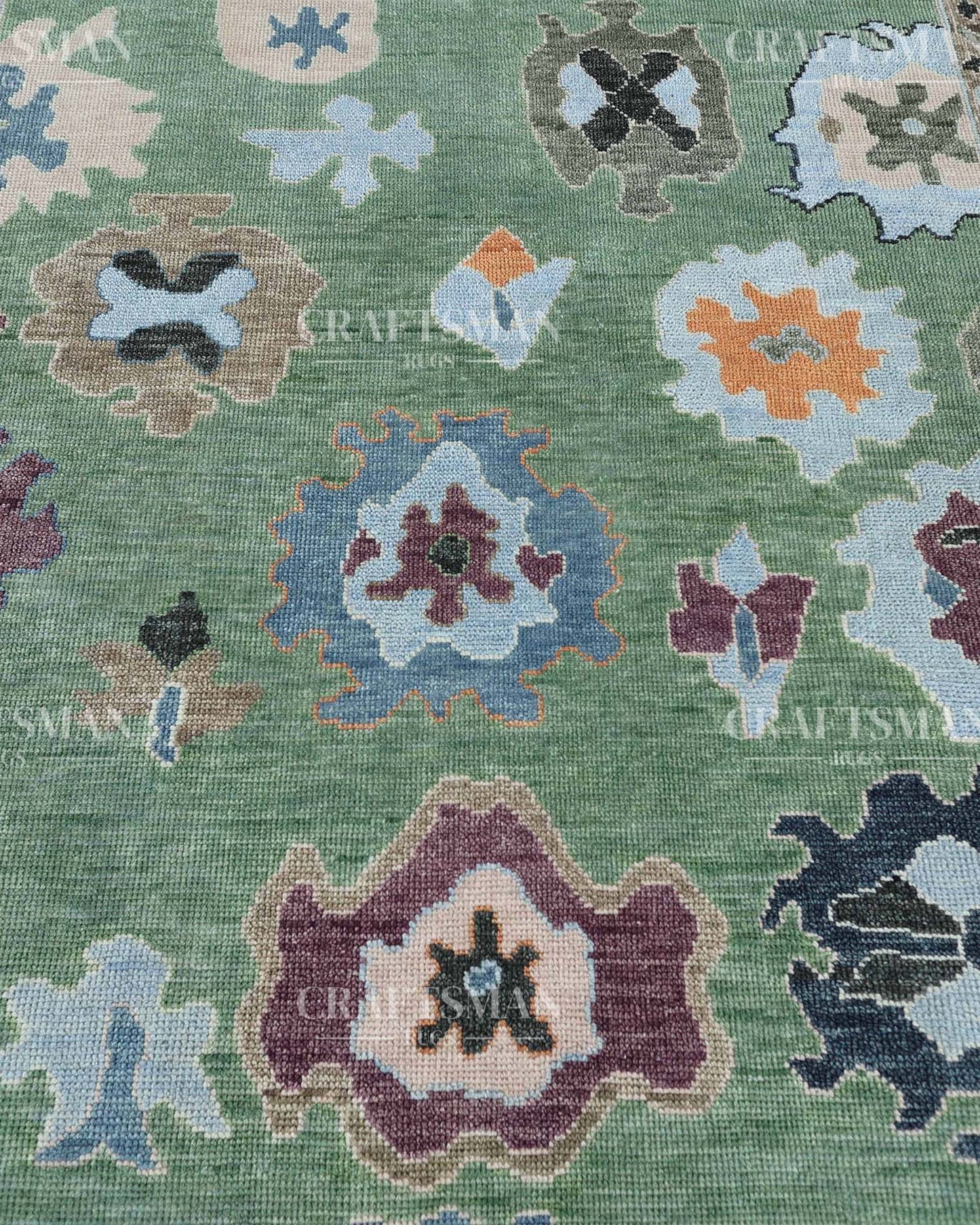 Olyra Wool Hand-Knotted Oushak-Inspired Rug