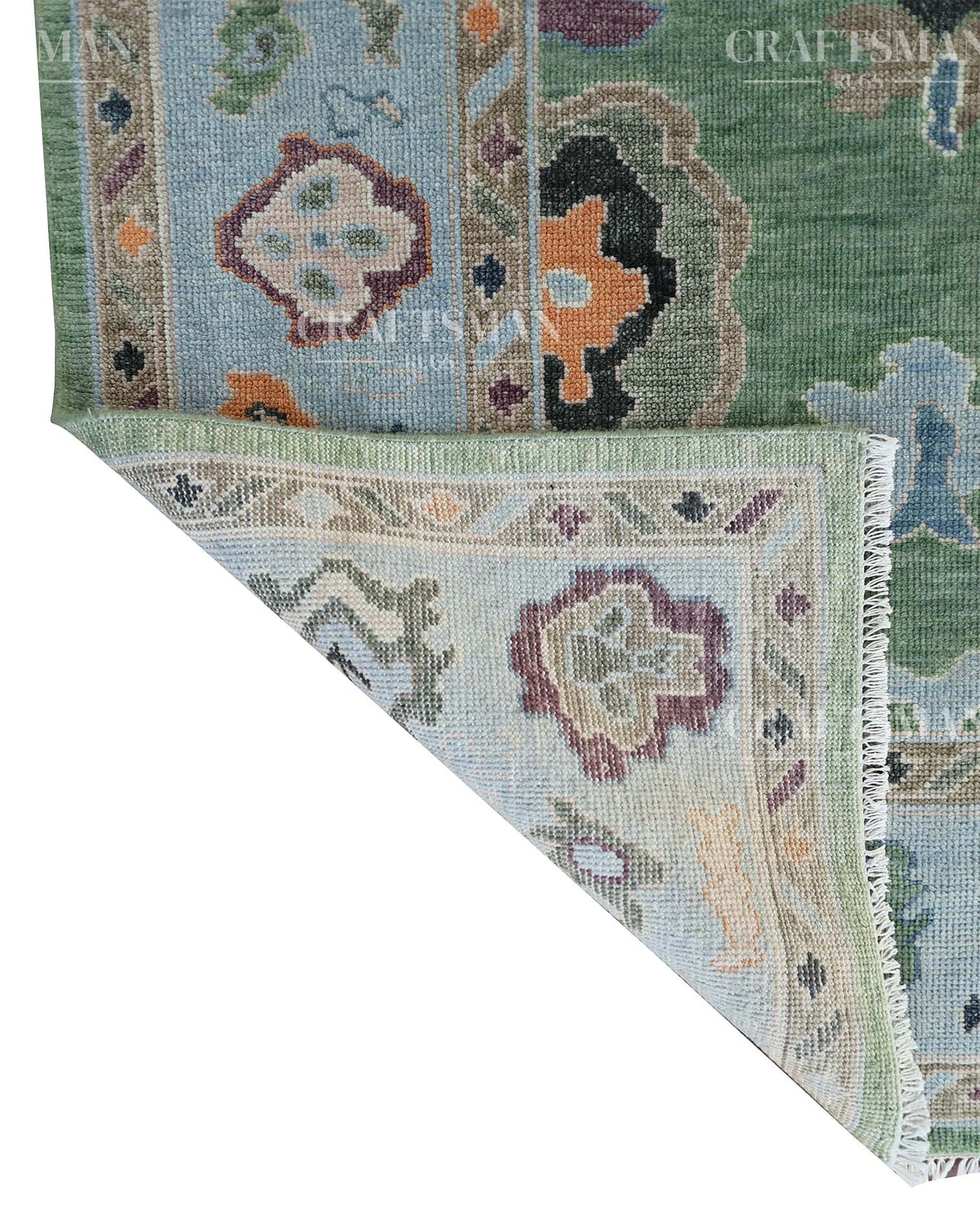 Olyra Wool Hand-Knotted Oushak-Inspired Rug