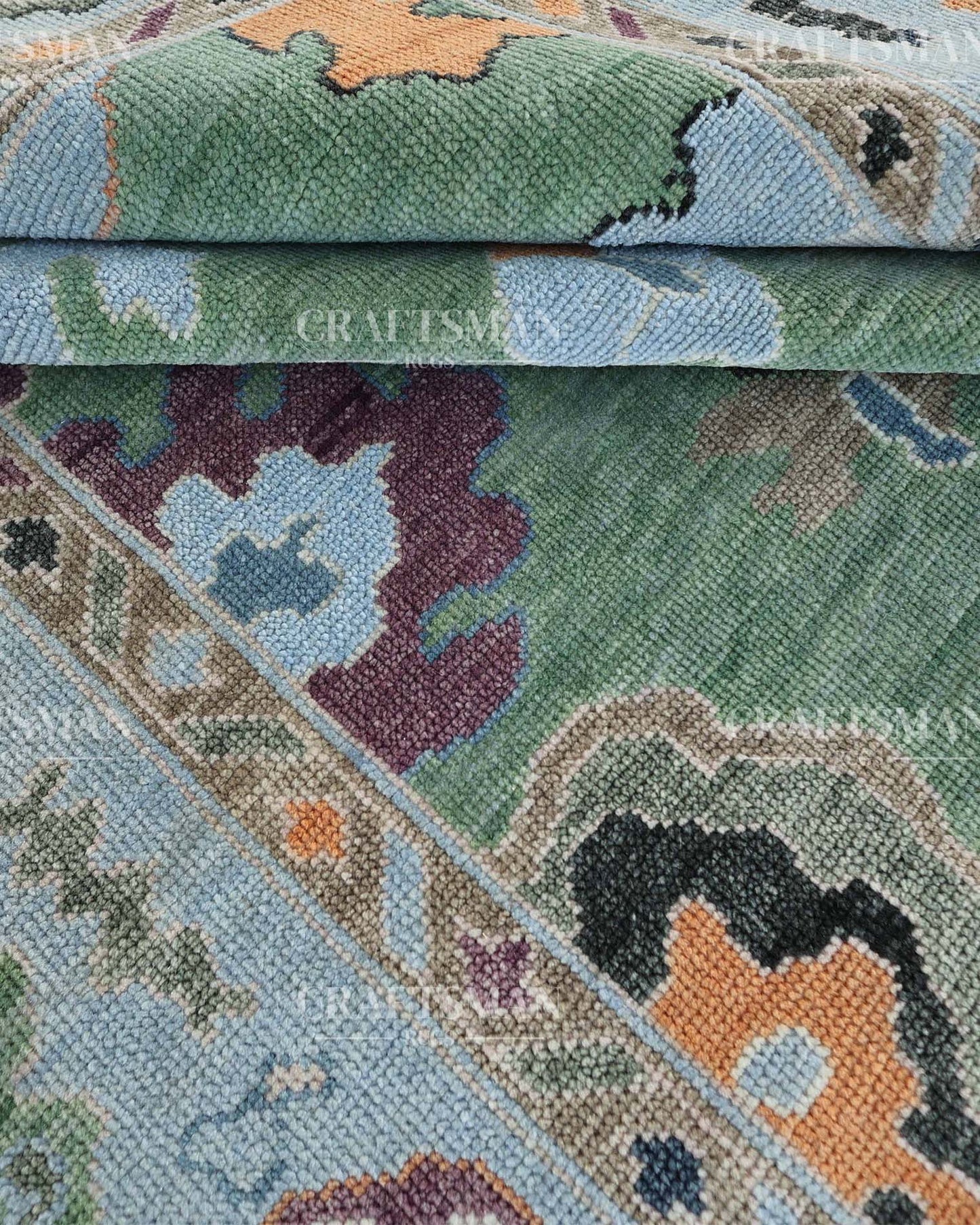 Olyra Wool Hand-Knotted Oushak-Inspired Rug