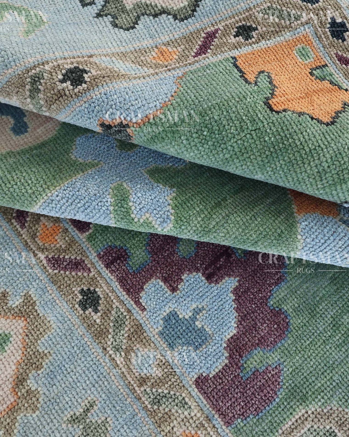 Olyra Wool Hand-Knotted Oushak-Inspired Rug