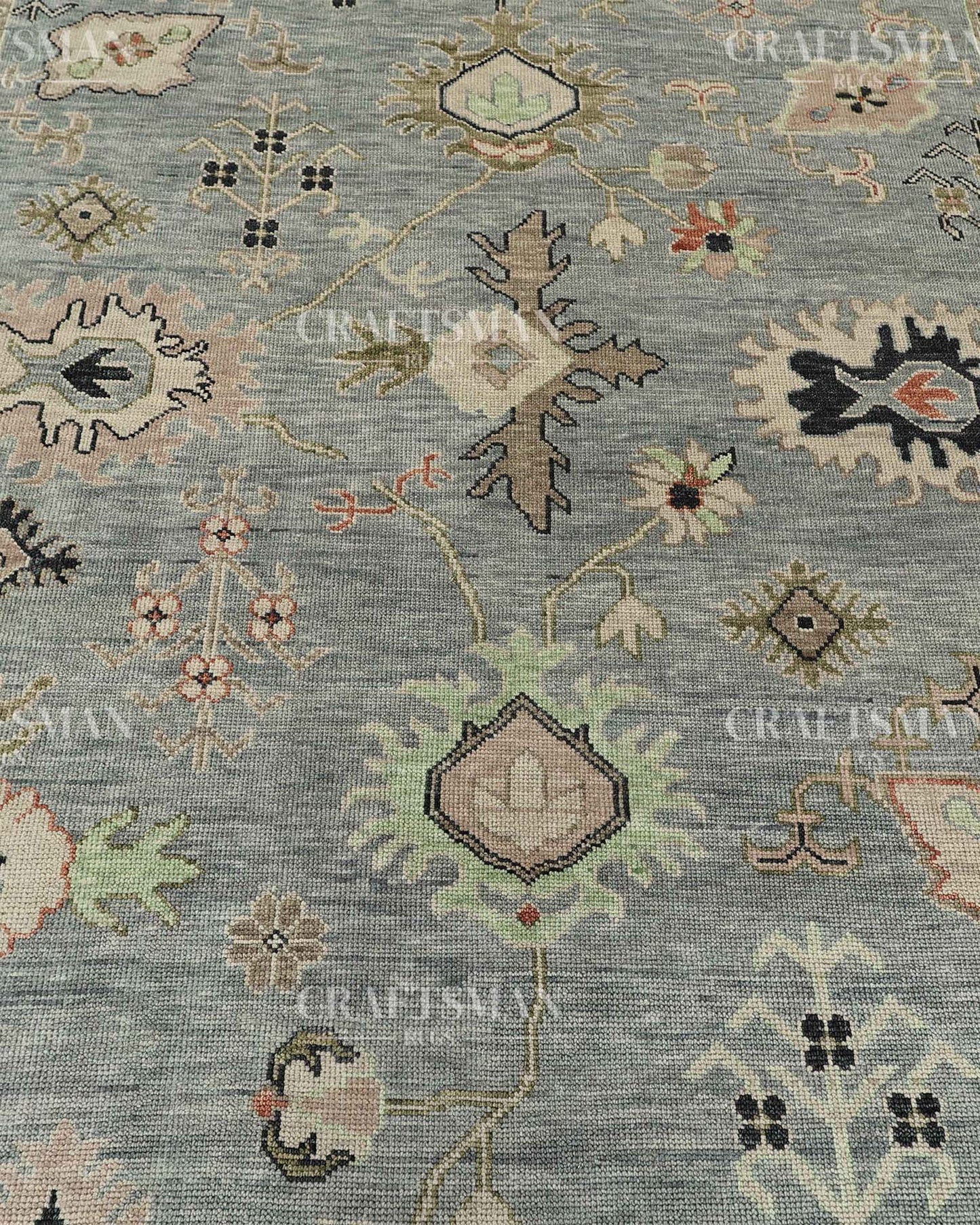 Teyrin Wool Hand-Knotted Oushak-Inspired Rug