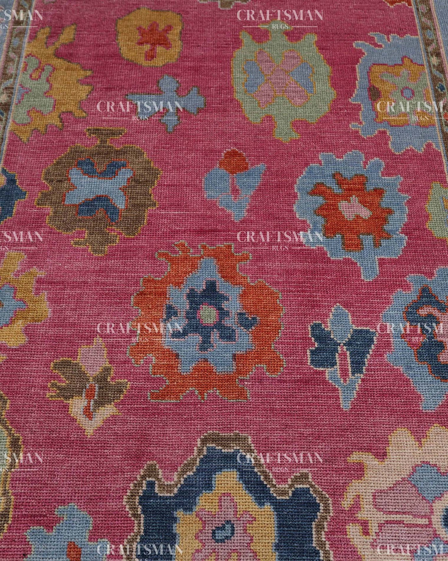 Fibora Wool Hand-Knotted Oushak-Inspired Rug