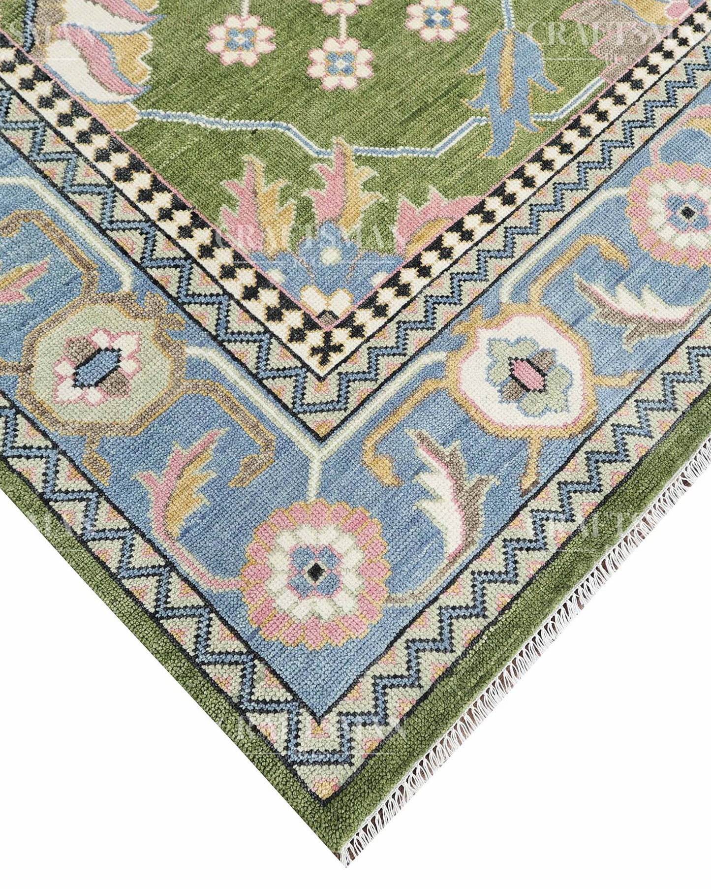 Iveris Wool Hand-Knotted Oushak-Inspired Rug