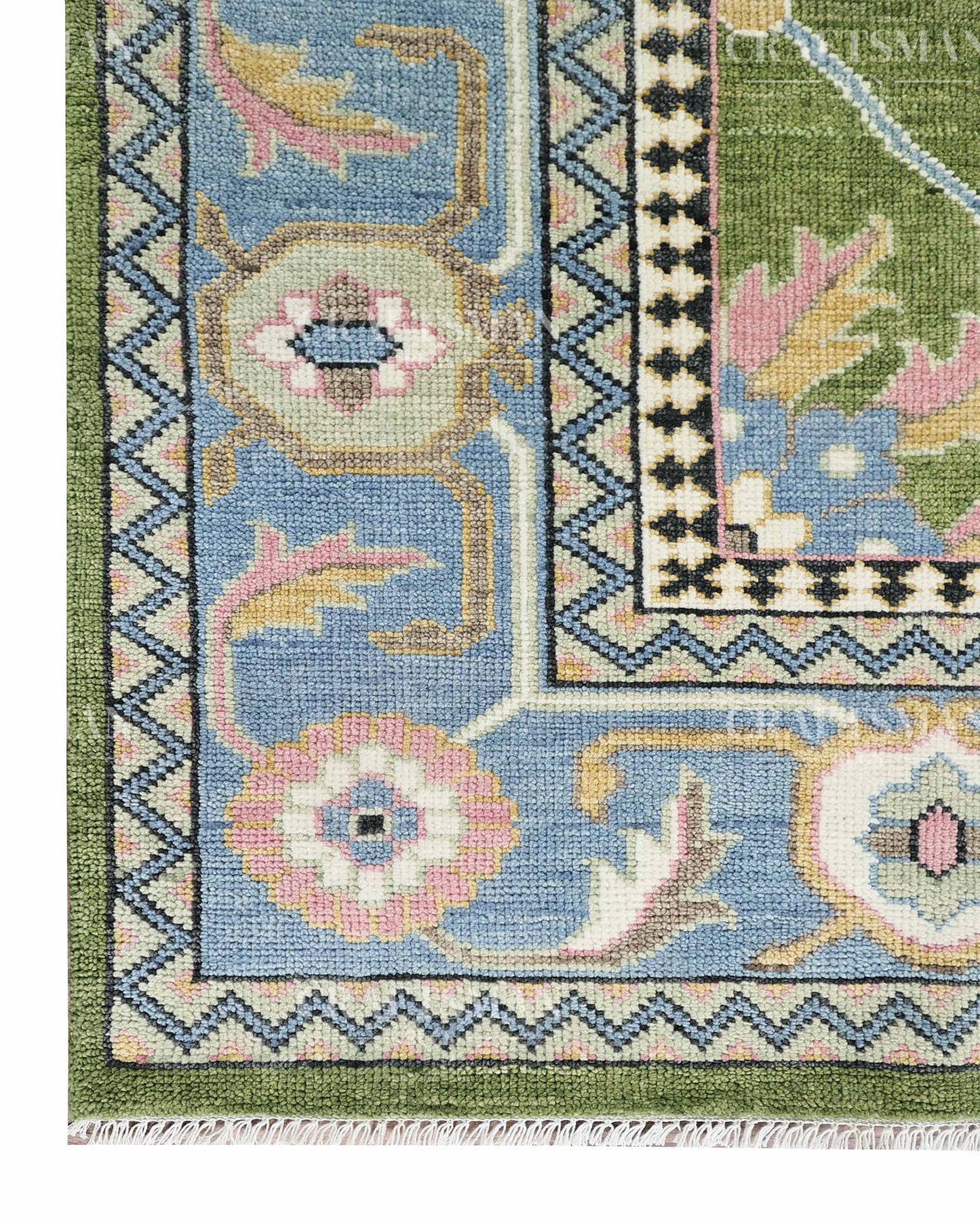 Iveris Wool Hand-Knotted Oushak-Inspired Rug