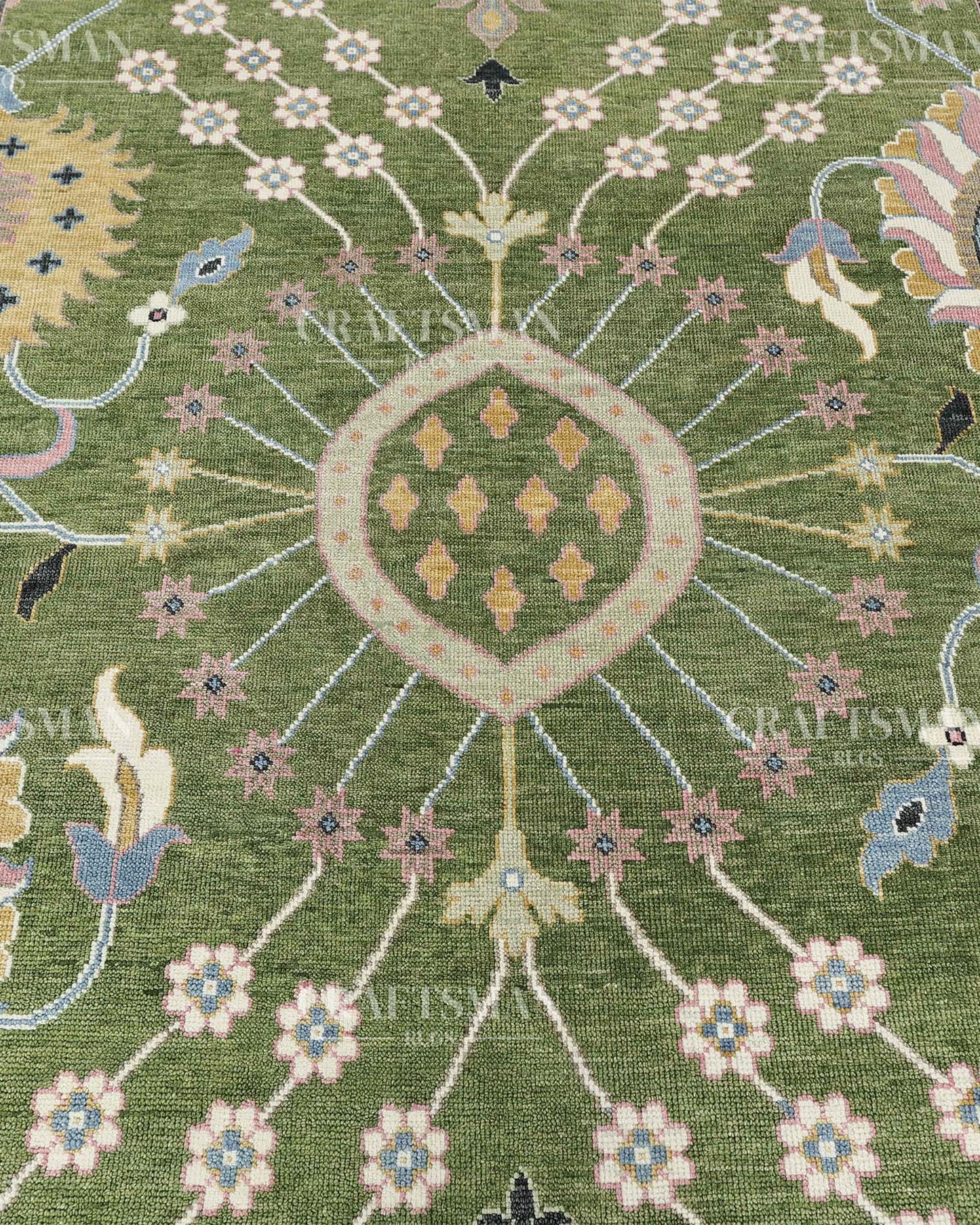 Iveris Wool Hand-Knotted Oushak-Inspired Rug