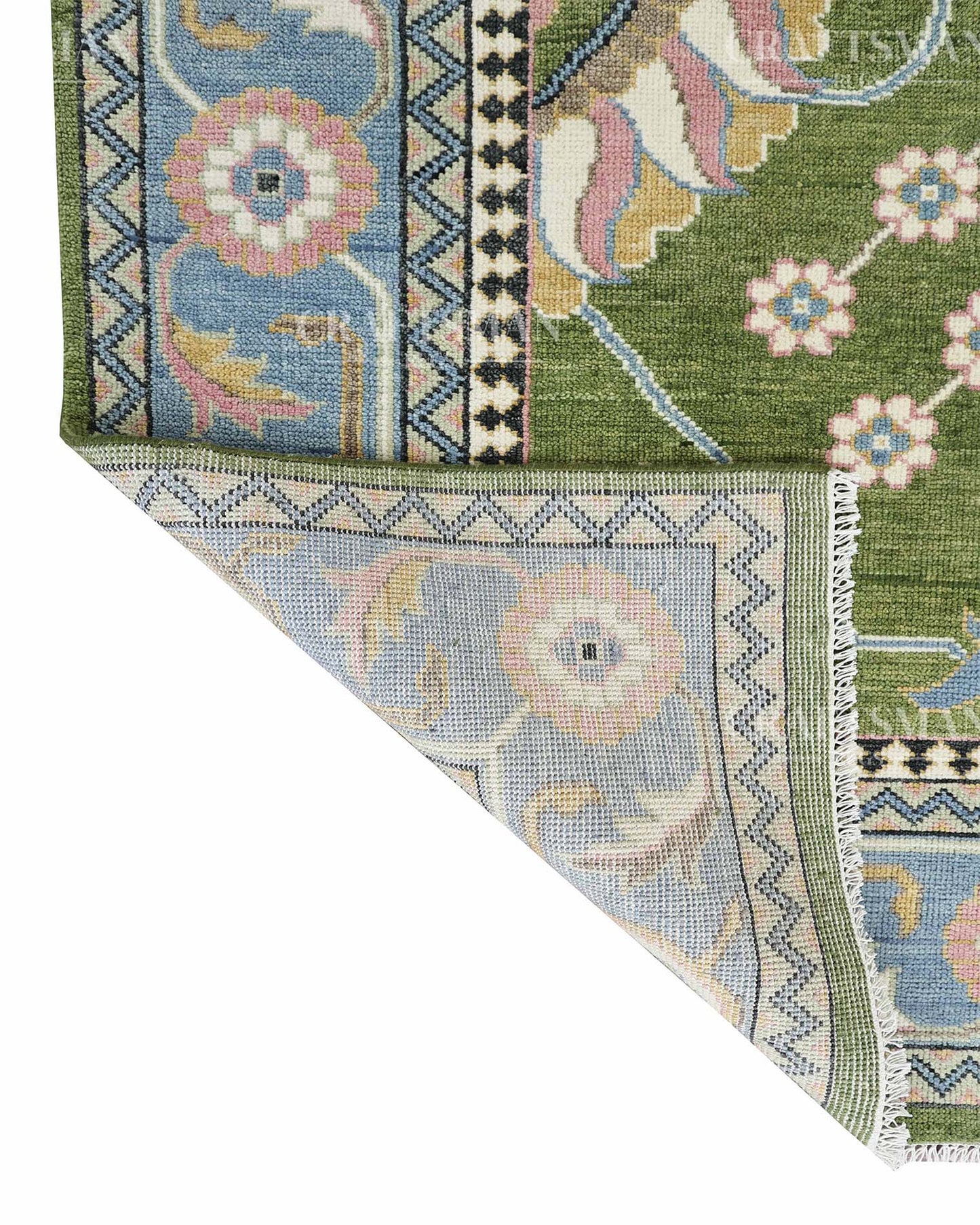 Iveris Wool Hand-Knotted Oushak-Inspired Rug