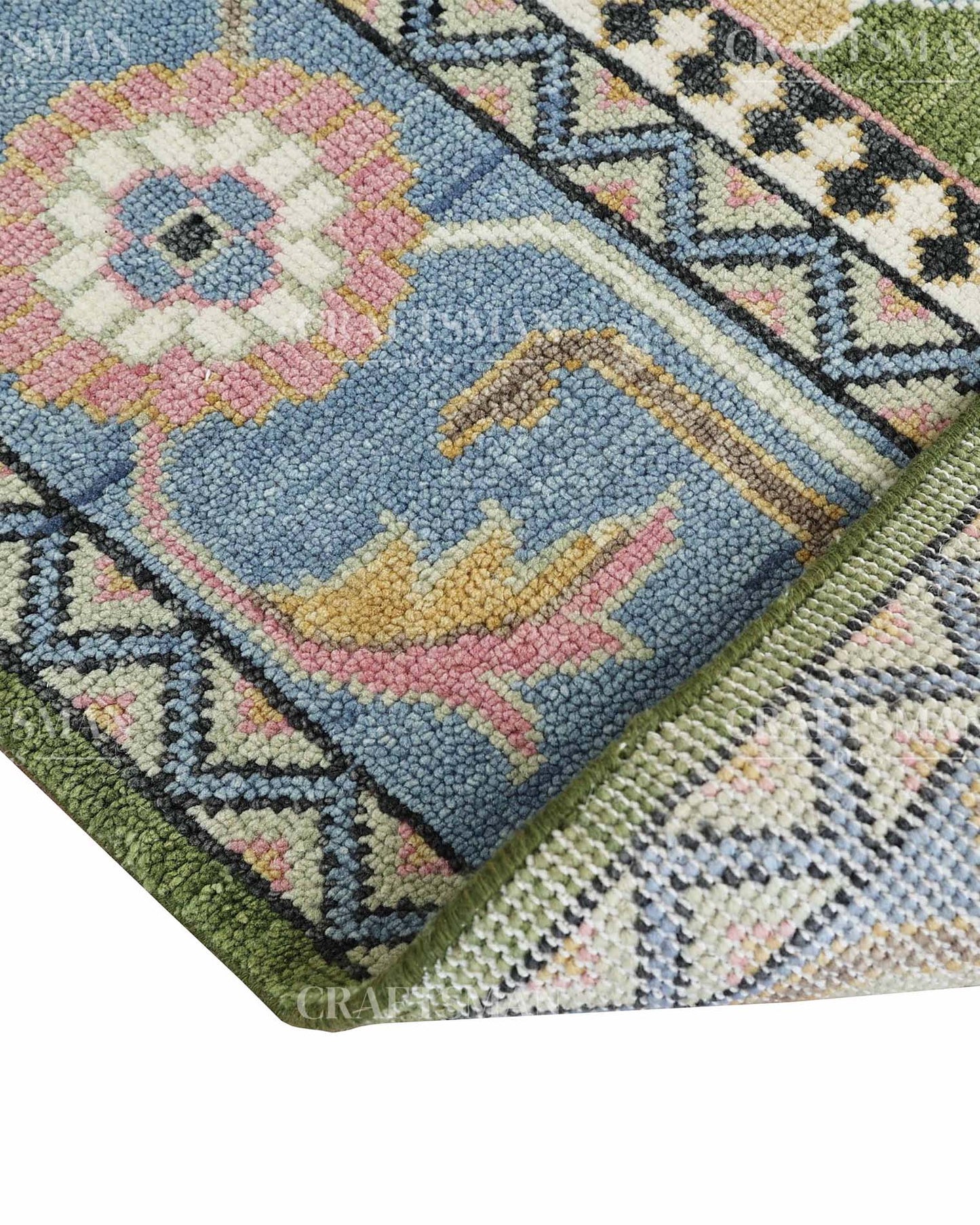 Iveris Wool Hand-Knotted Oushak-Inspired Rug