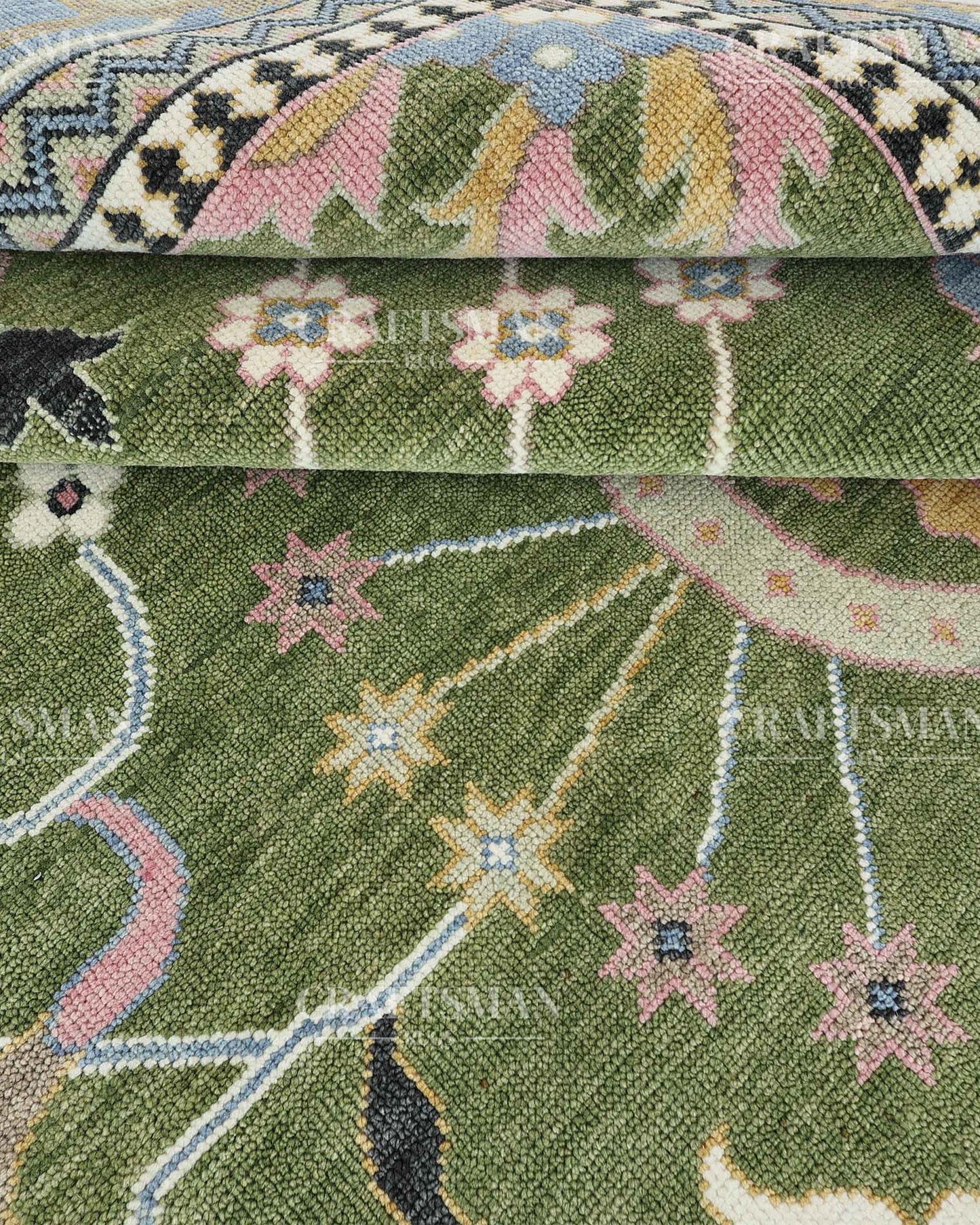 Iveris Wool Hand-Knotted Oushak-Inspired Rug