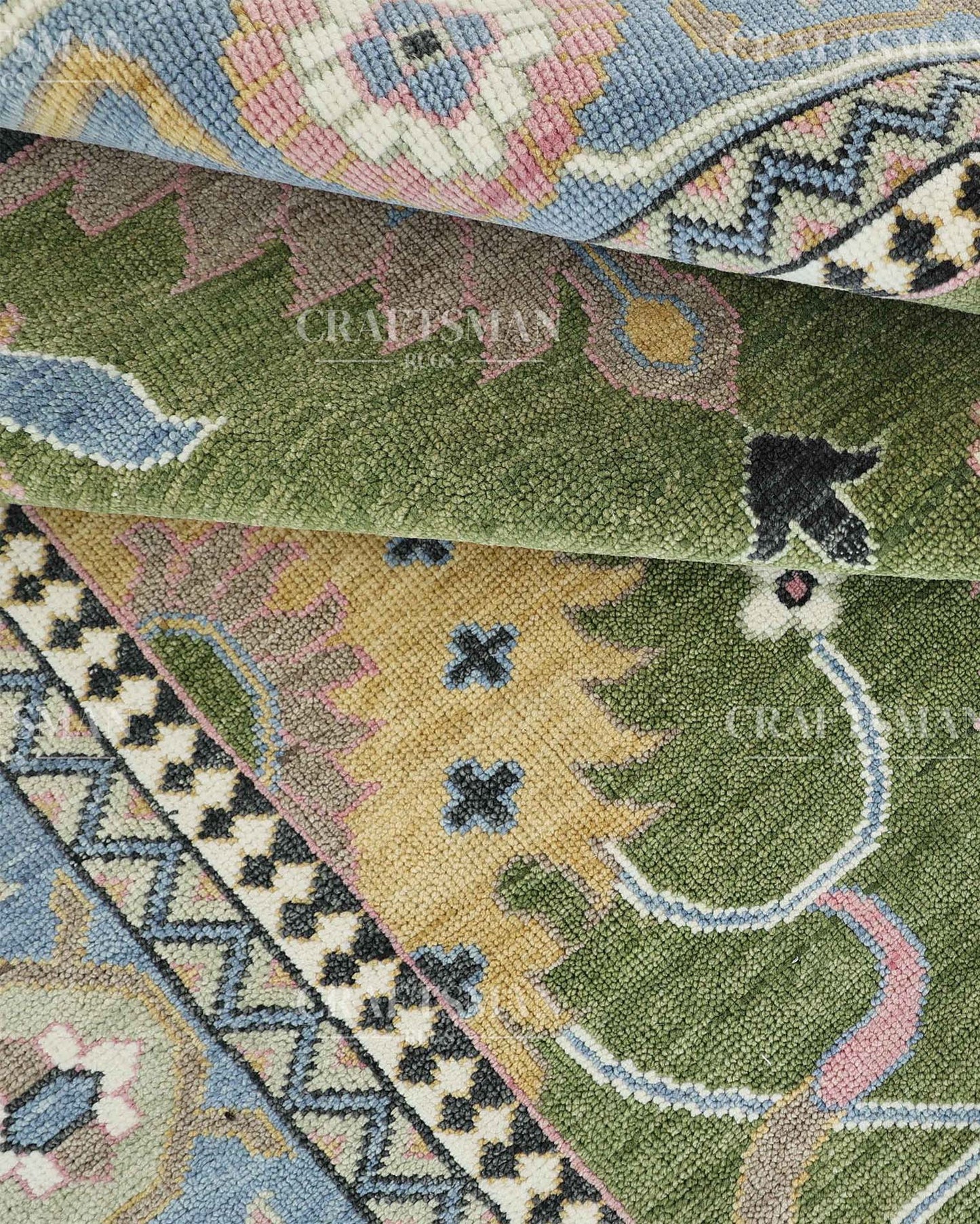 Iveris Wool Hand-Knotted Oushak-Inspired Rug