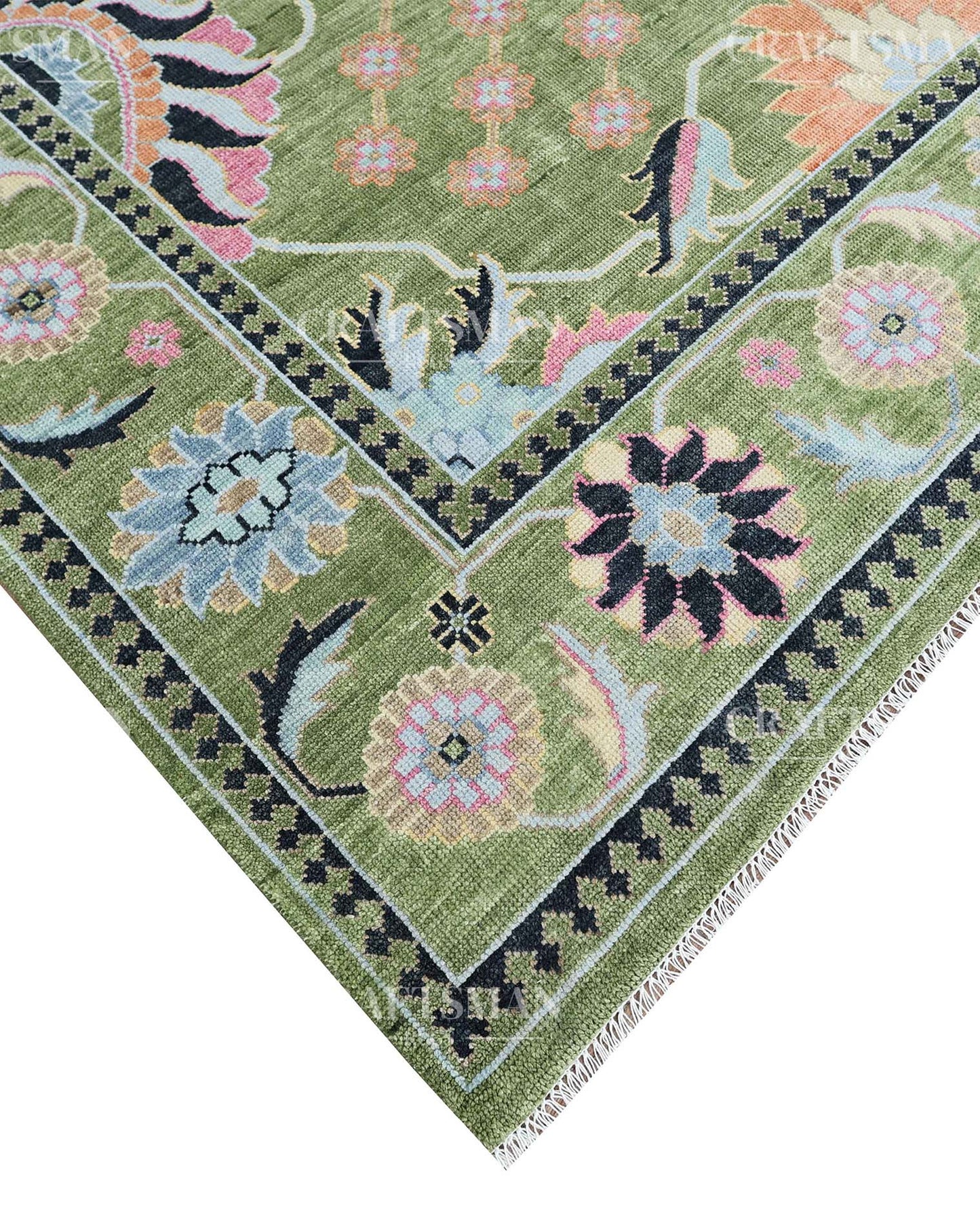 Dalra Wool Hand-Knotted Oushak-Inspired Rug