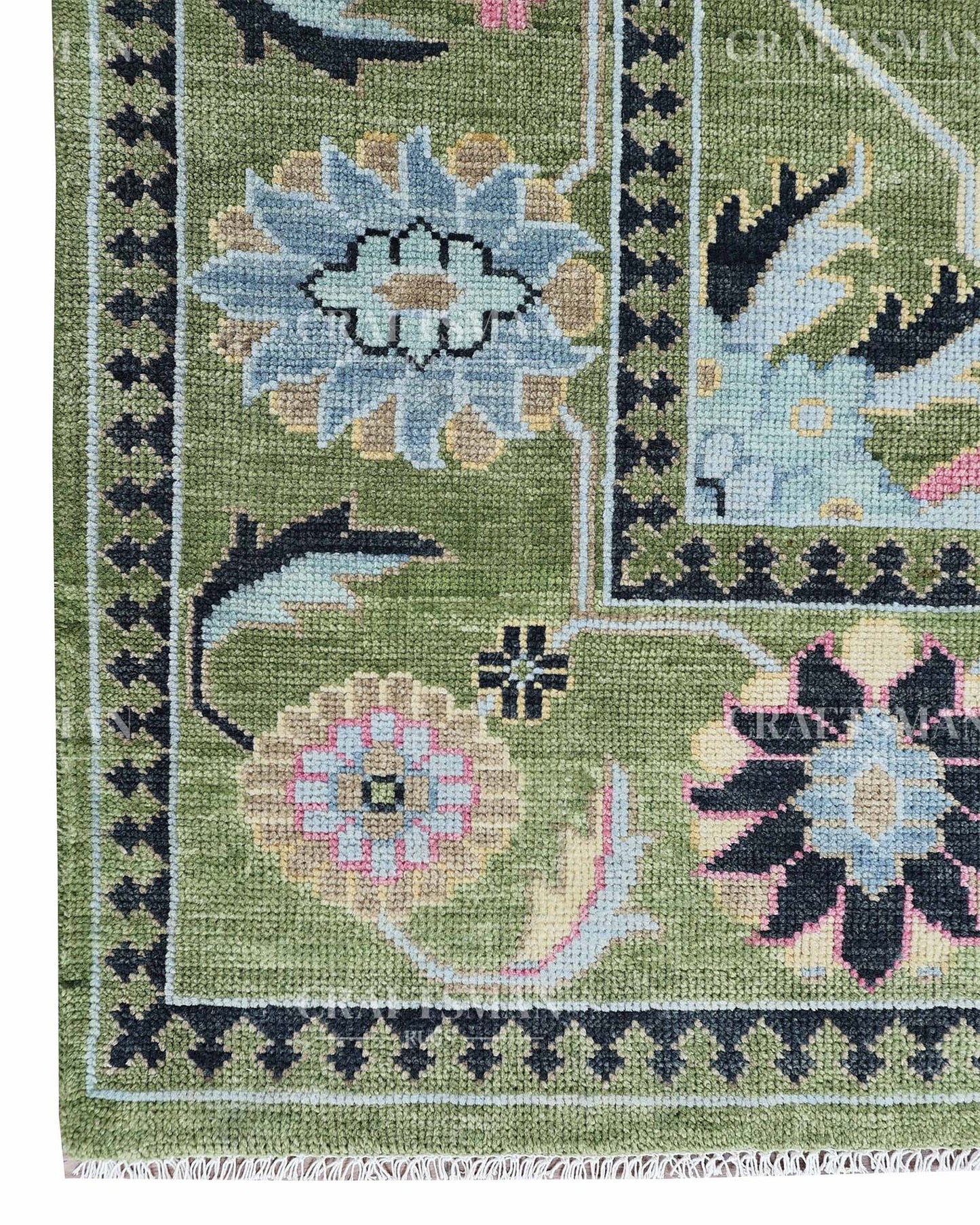 Dalra Wool Hand-Knotted Oushak-Inspired Rug