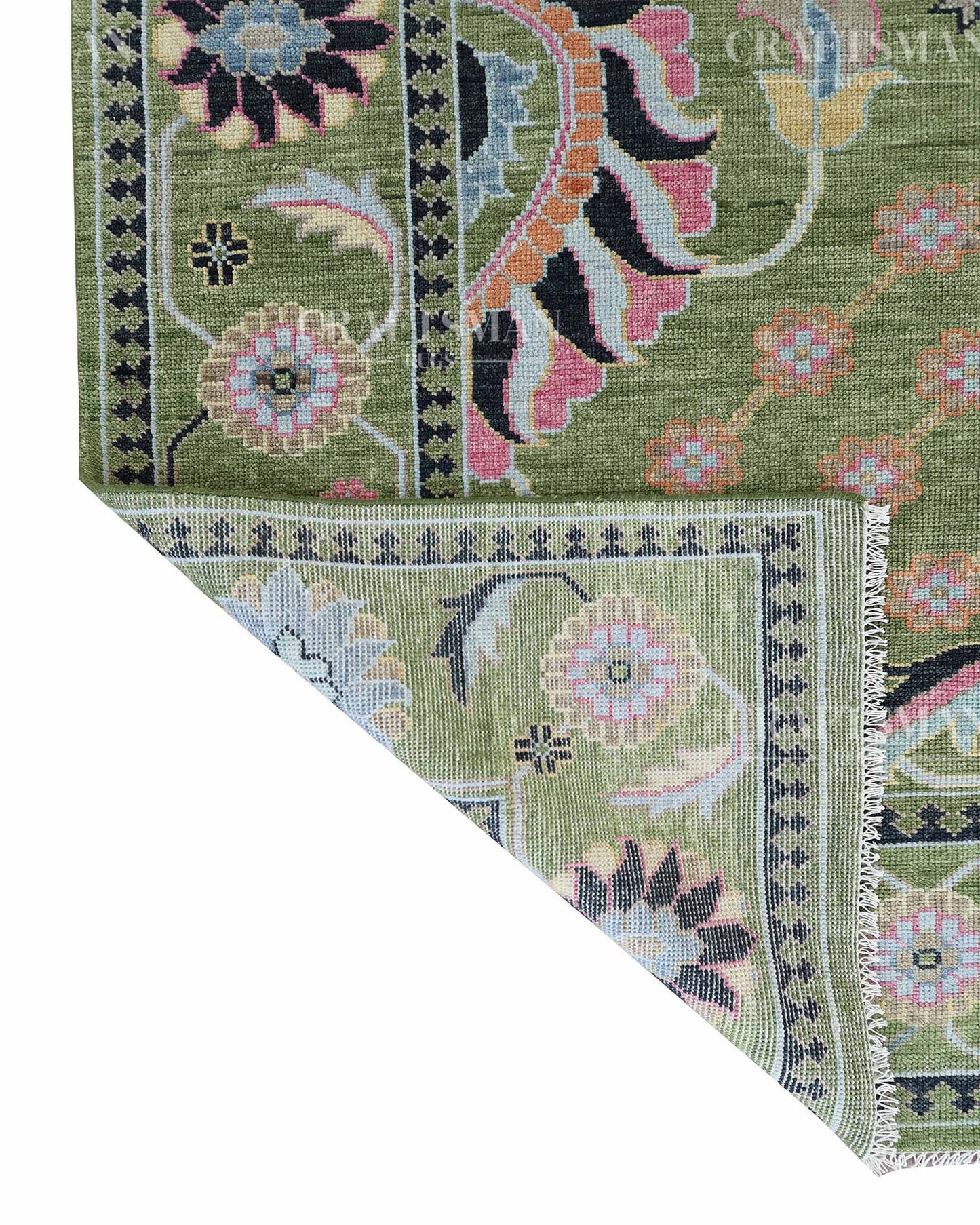 Dalra Wool Hand-Knotted Oushak-Inspired Rug