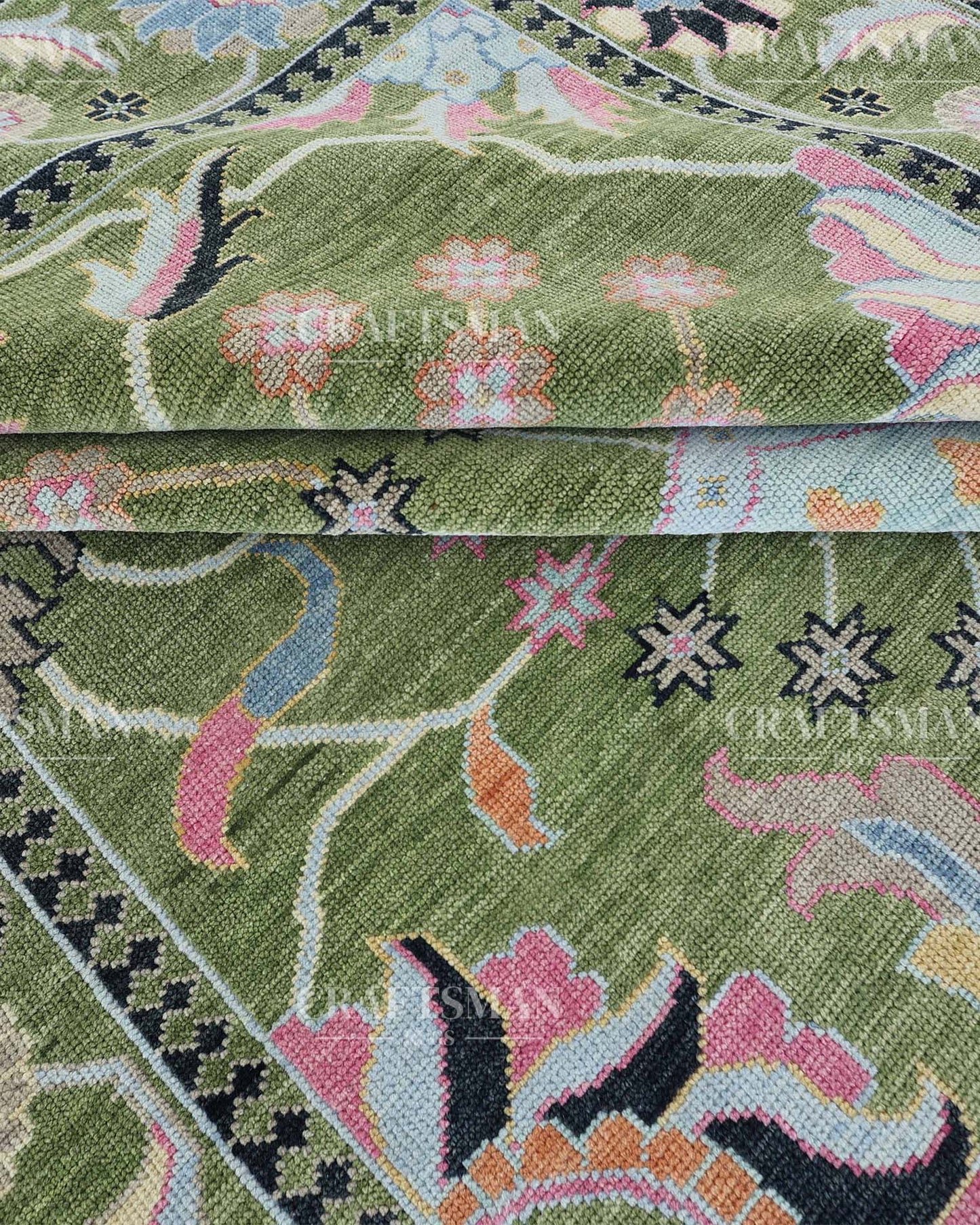 Dalra Wool Hand-Knotted Oushak-Inspired Rug