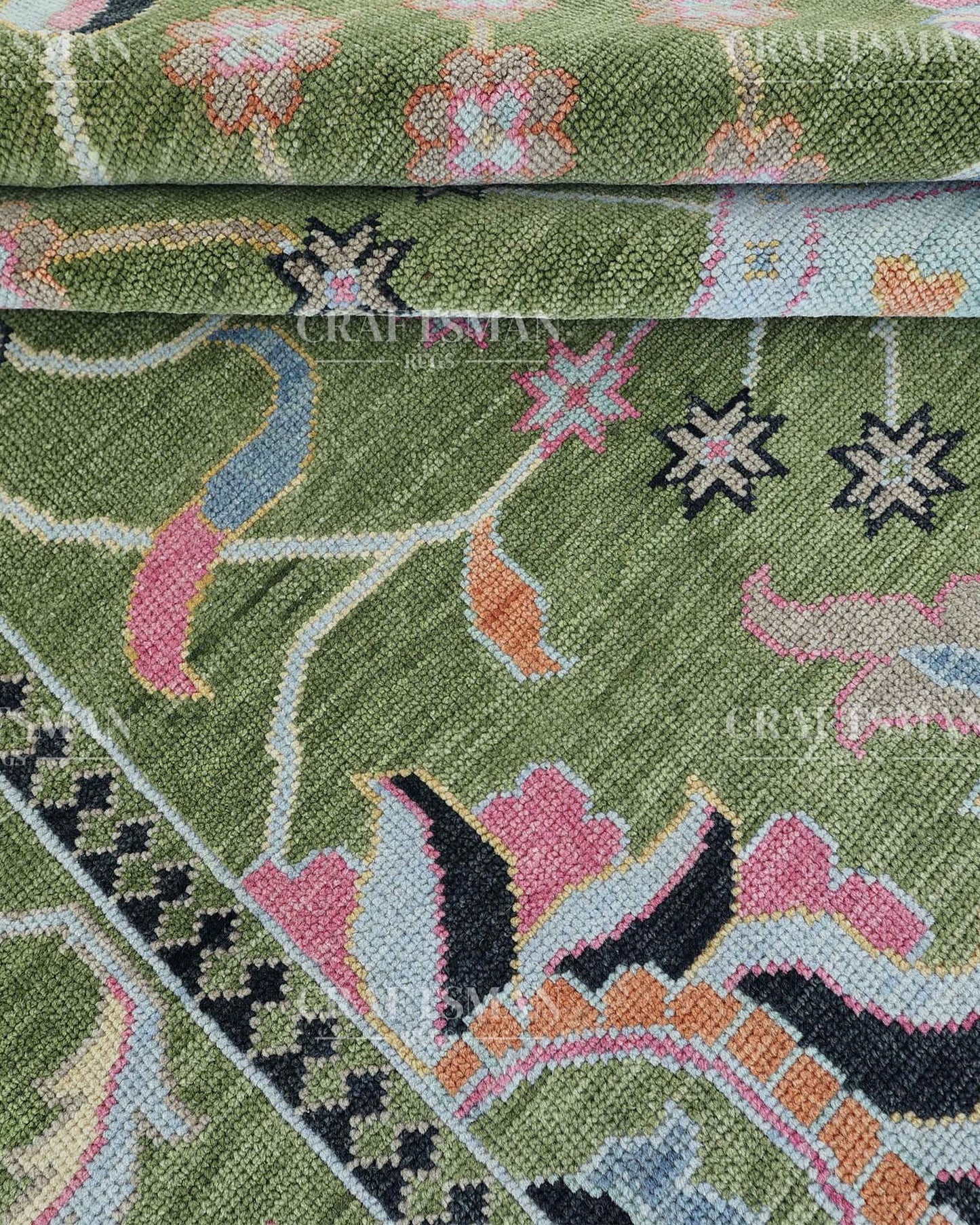 Dalra Wool Hand-Knotted Oushak-Inspired Rug