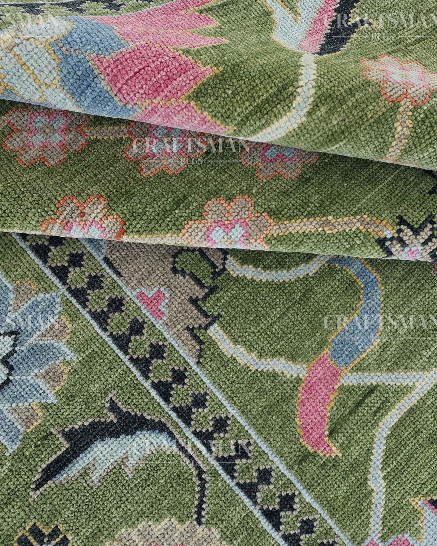 Dalra Wool Hand-Knotted Oushak-Inspired Rug