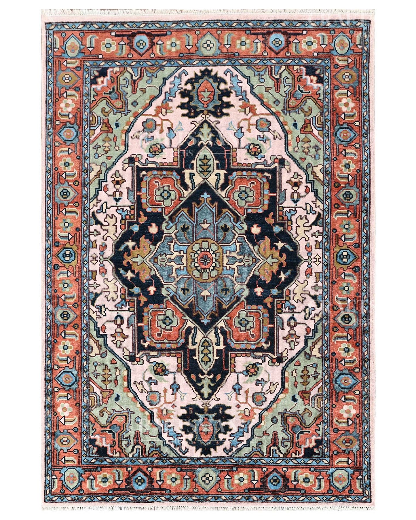 Ferin Wool Hand-Knotted Oushak-Inspired Rug