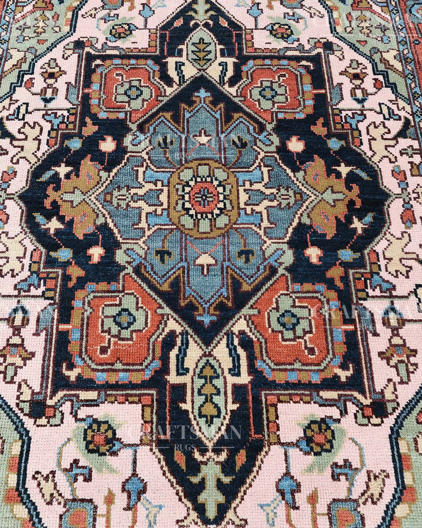 Ferin Wool Hand-Knotted Oushak-Inspired Rug