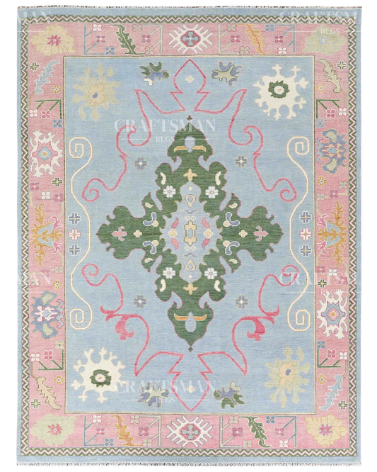 Nolvir Wool Hand-Knotted Oushak-Inspired Rug