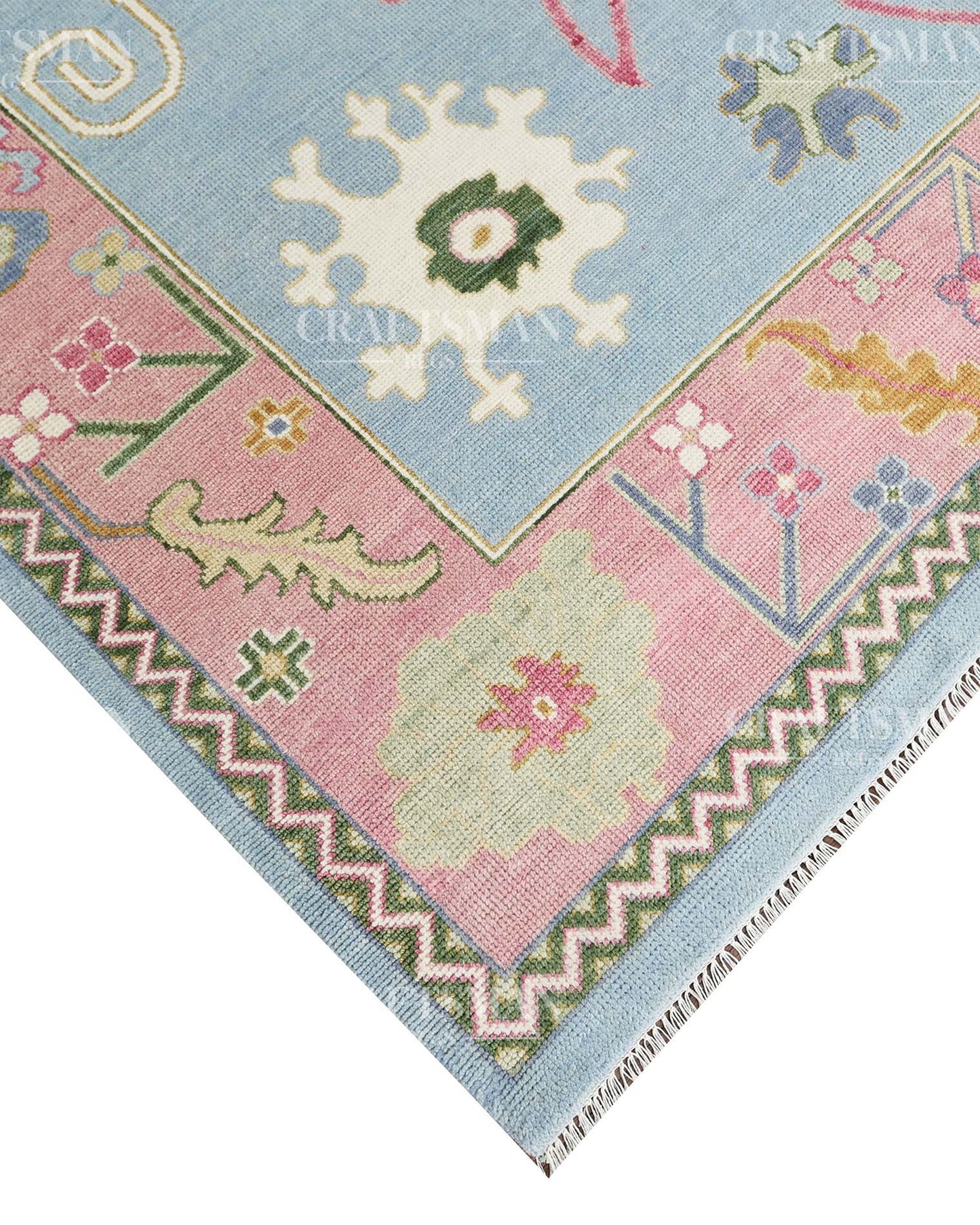 Nolvir Wool Hand-Knotted Oushak-Inspired Rug