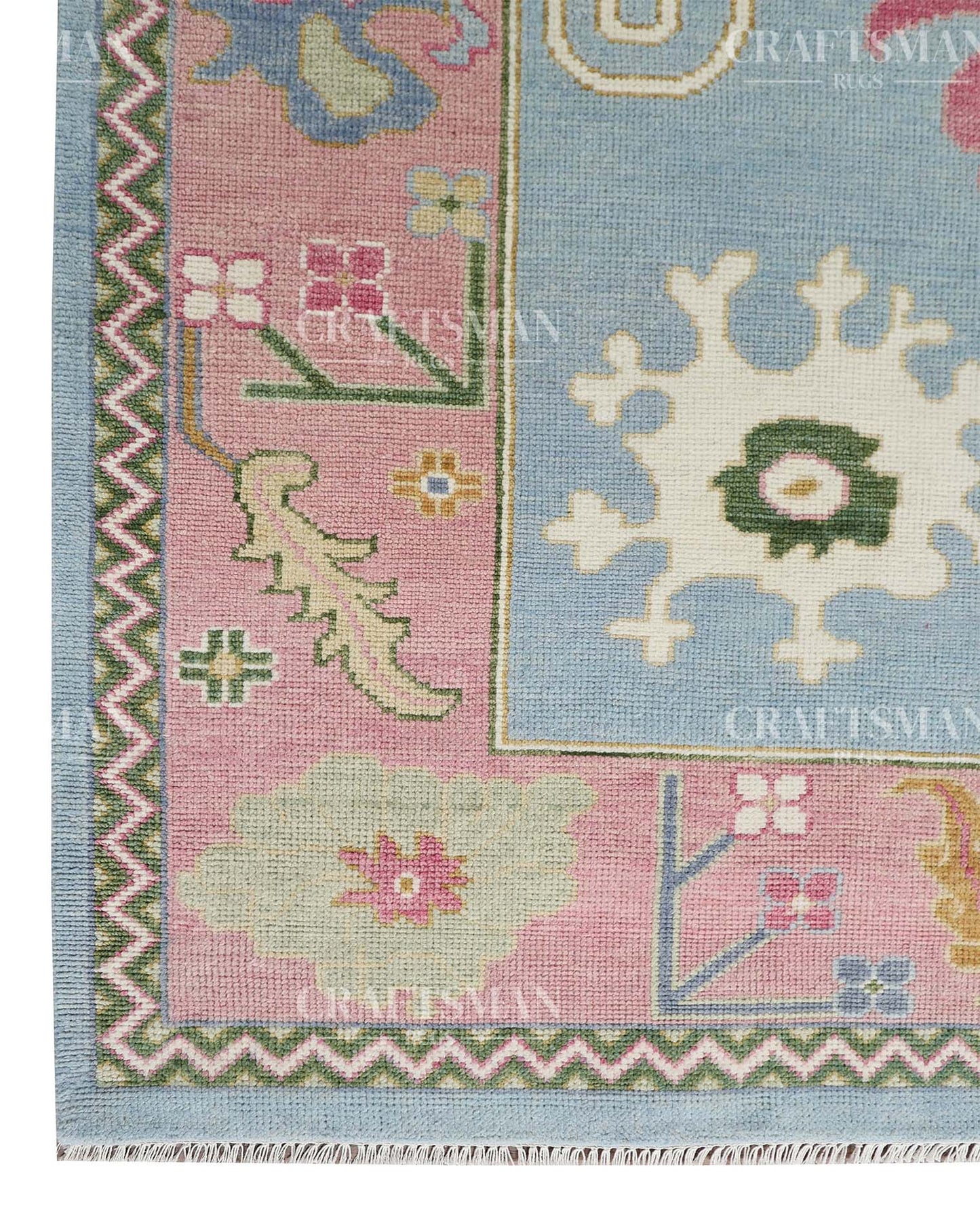 Nolvir Wool Hand-Knotted Oushak-Inspired Rug