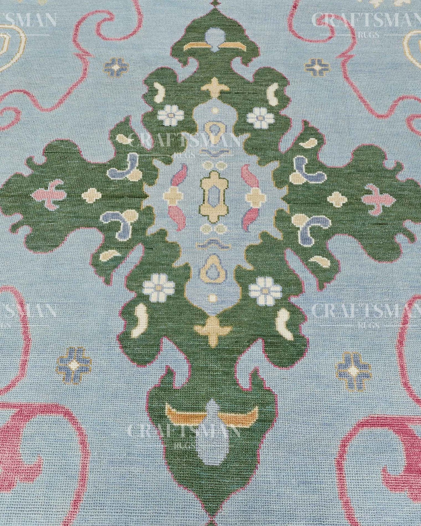 Nolvir Wool Hand-Knotted Oushak-Inspired Rug