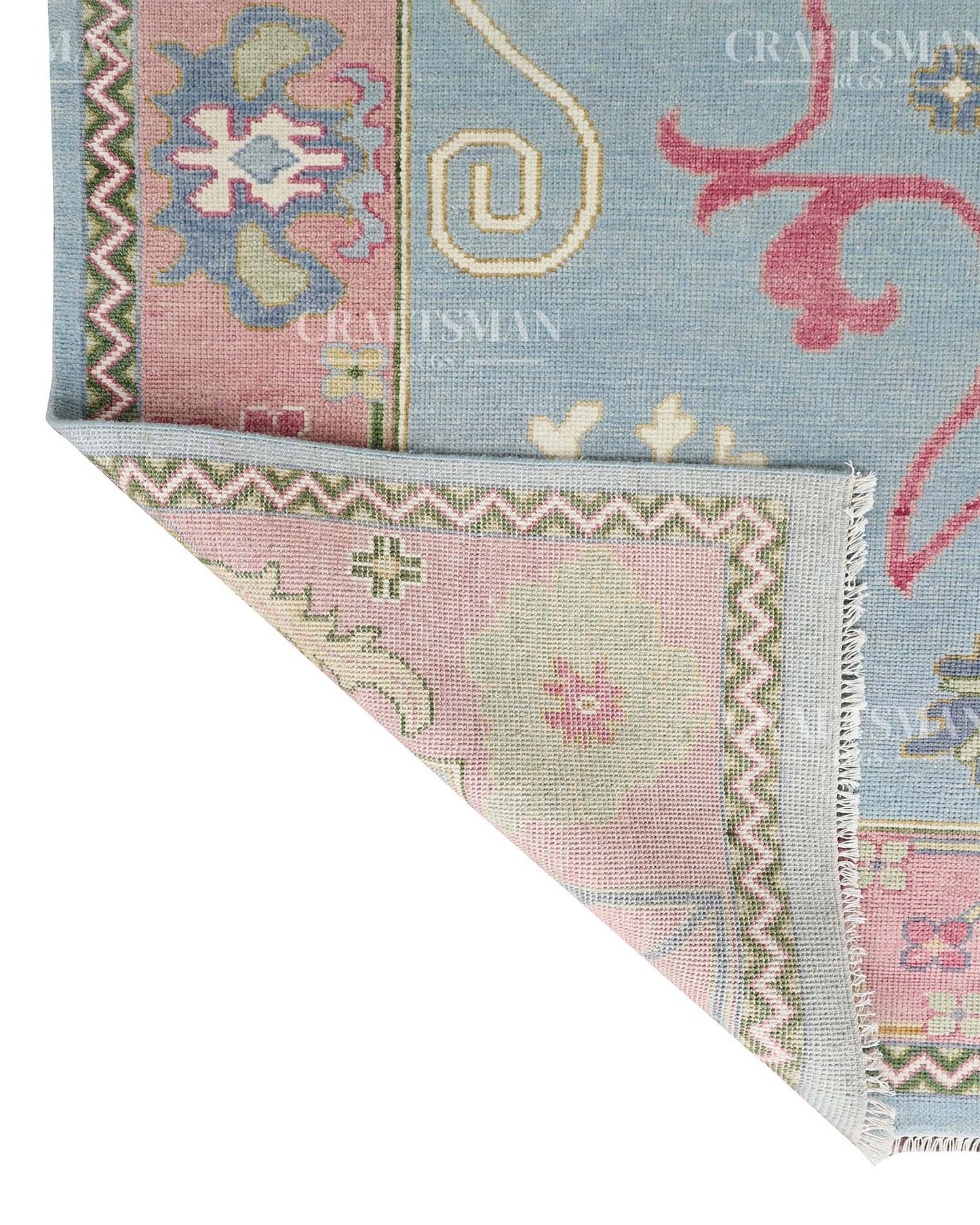 Nolvir Wool Hand-Knotted Oushak-Inspired Rug