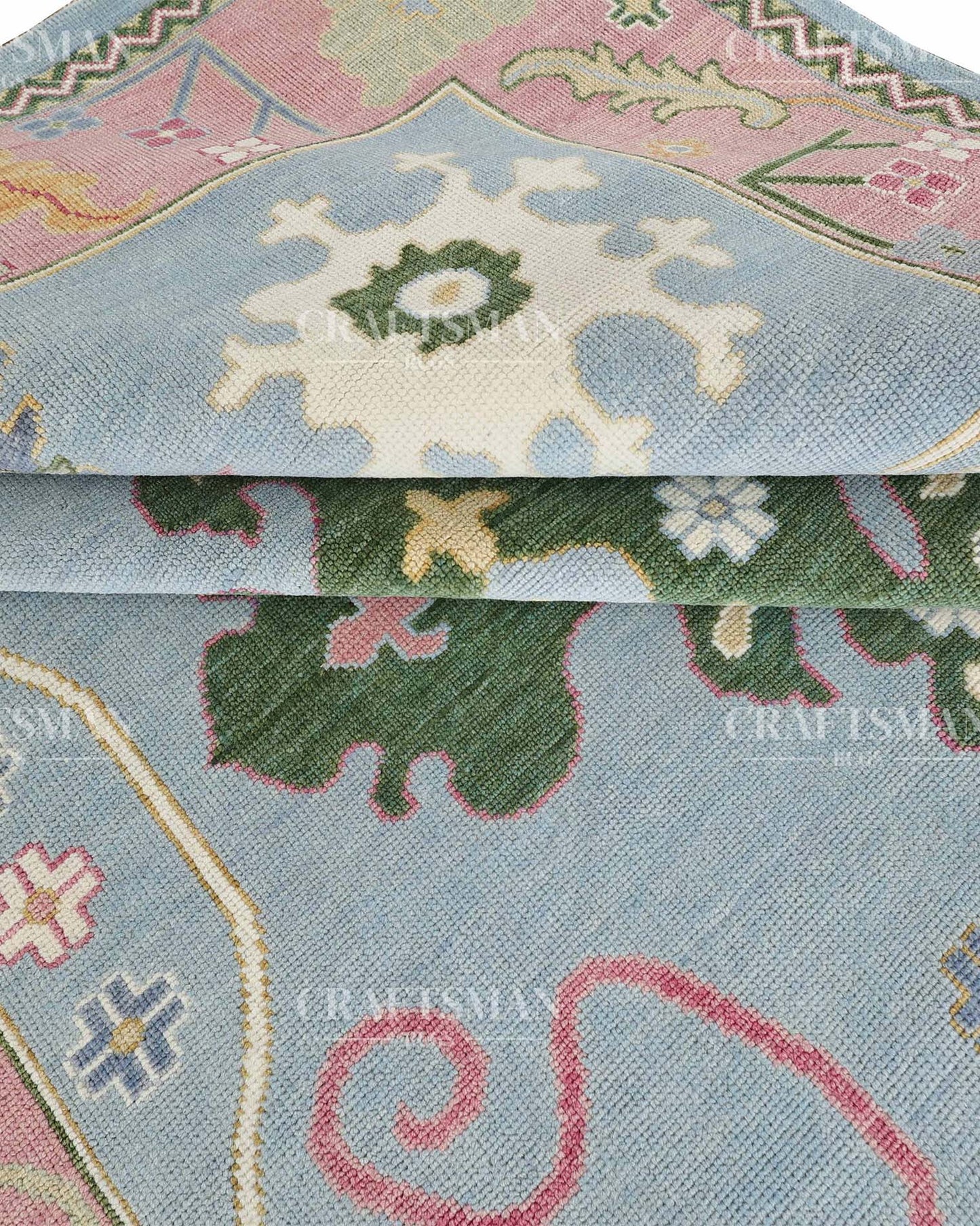 Nolvir Wool Hand-Knotted Oushak-Inspired Rug