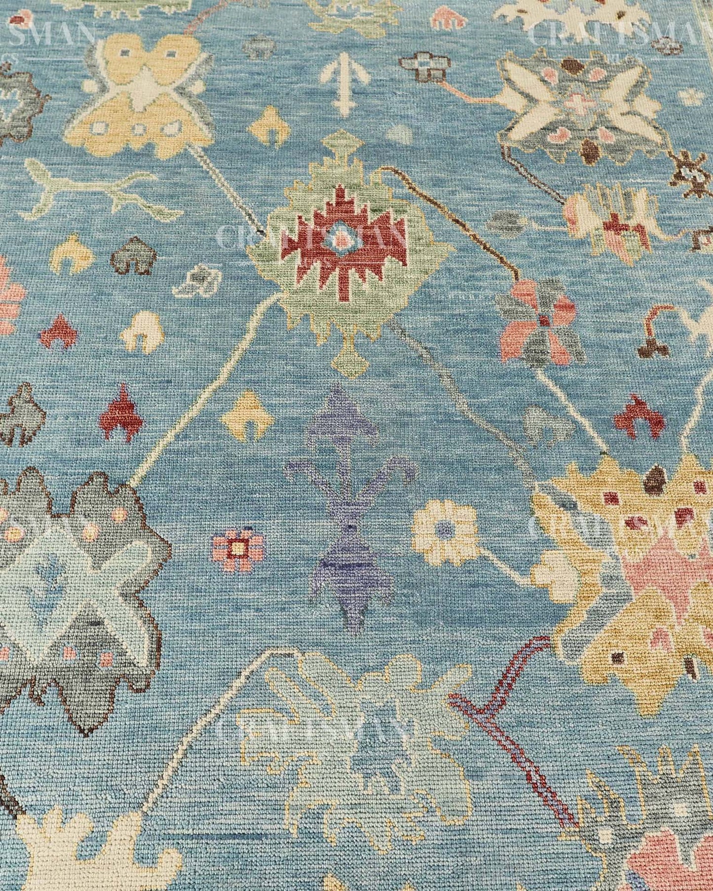 Avarn Wool Hand-Knotted Oushak-Inspired Rug