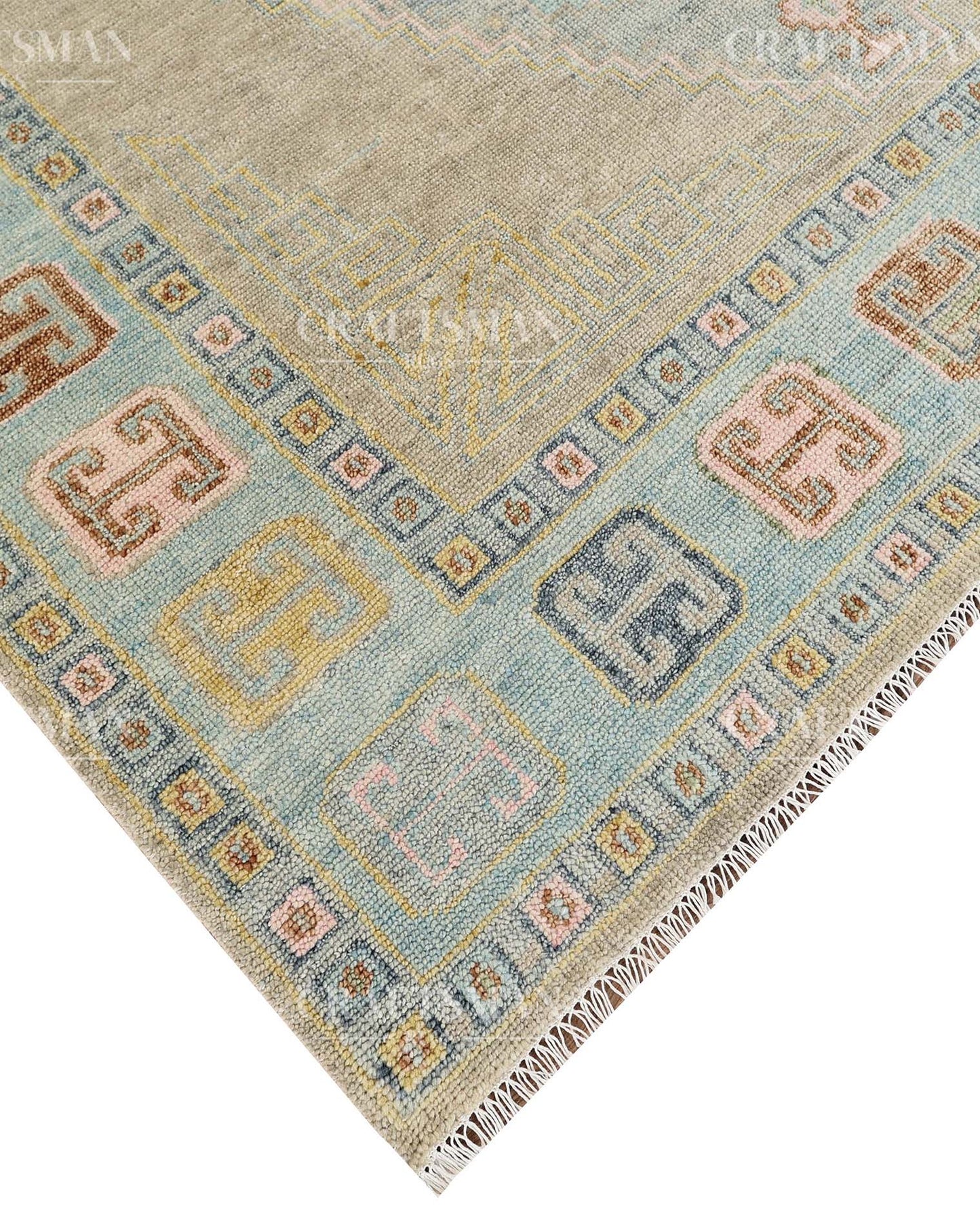 Orrin Wool Hand-Knotted Oushak-Inspired Rug