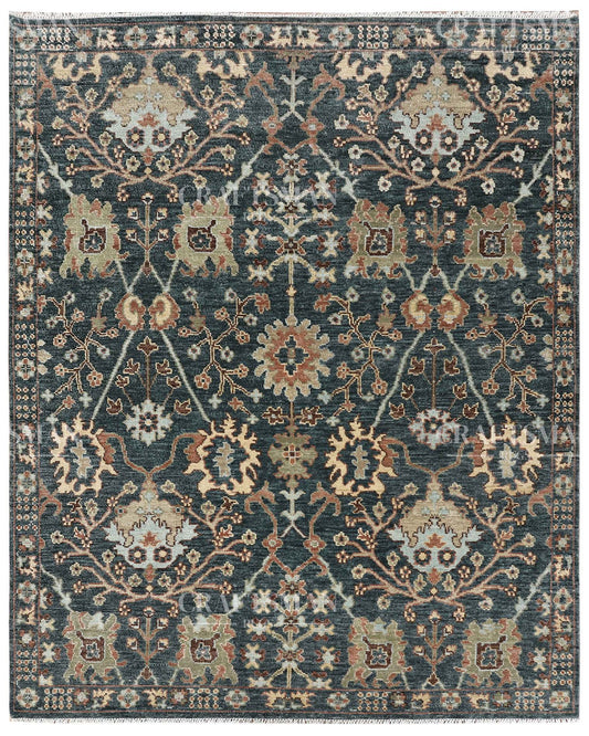 Erdis Wool Hand-Knotted Oushak-Inspired Rug