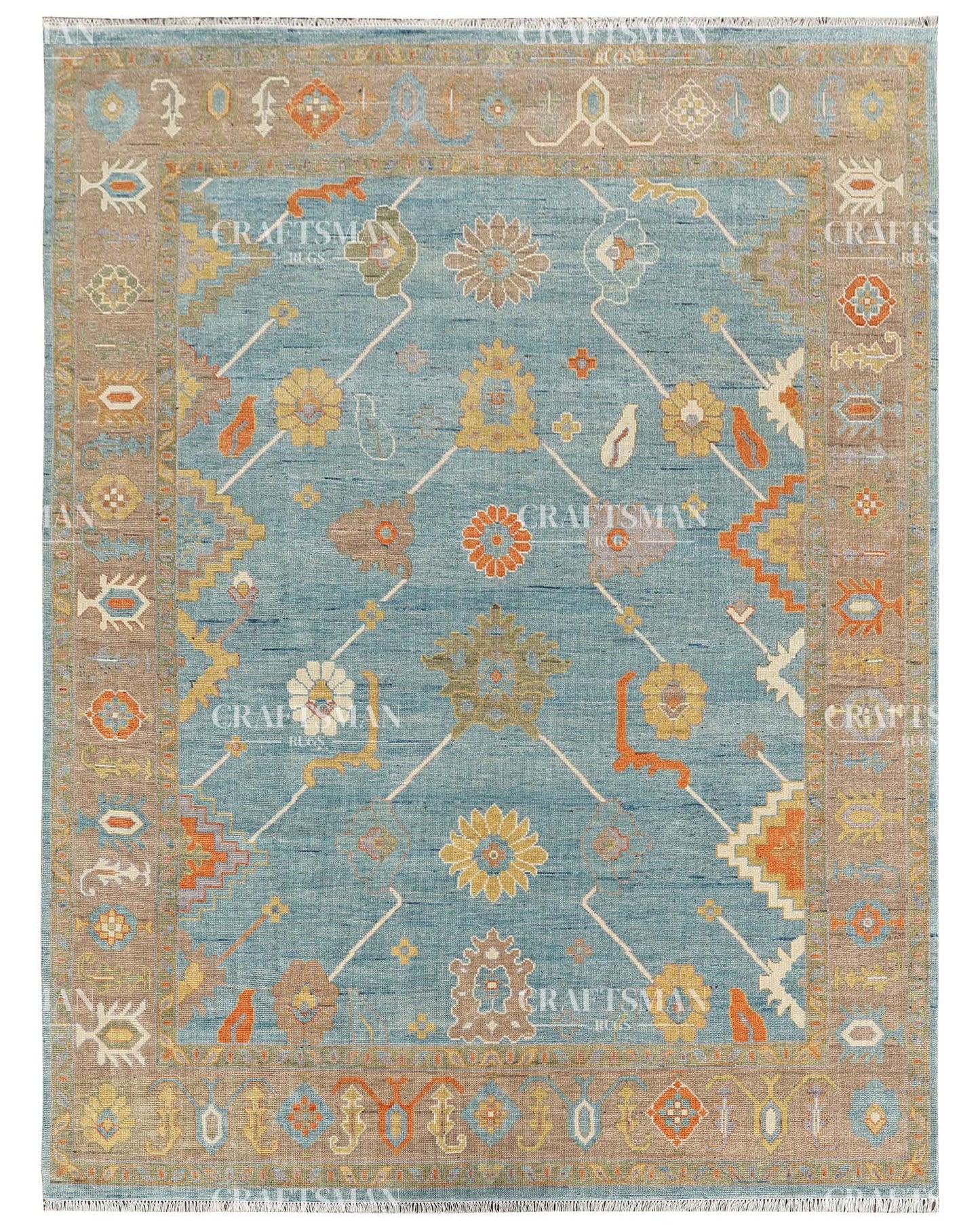 Textura Wool Hand-Knotted Oushak-Inspired Rug