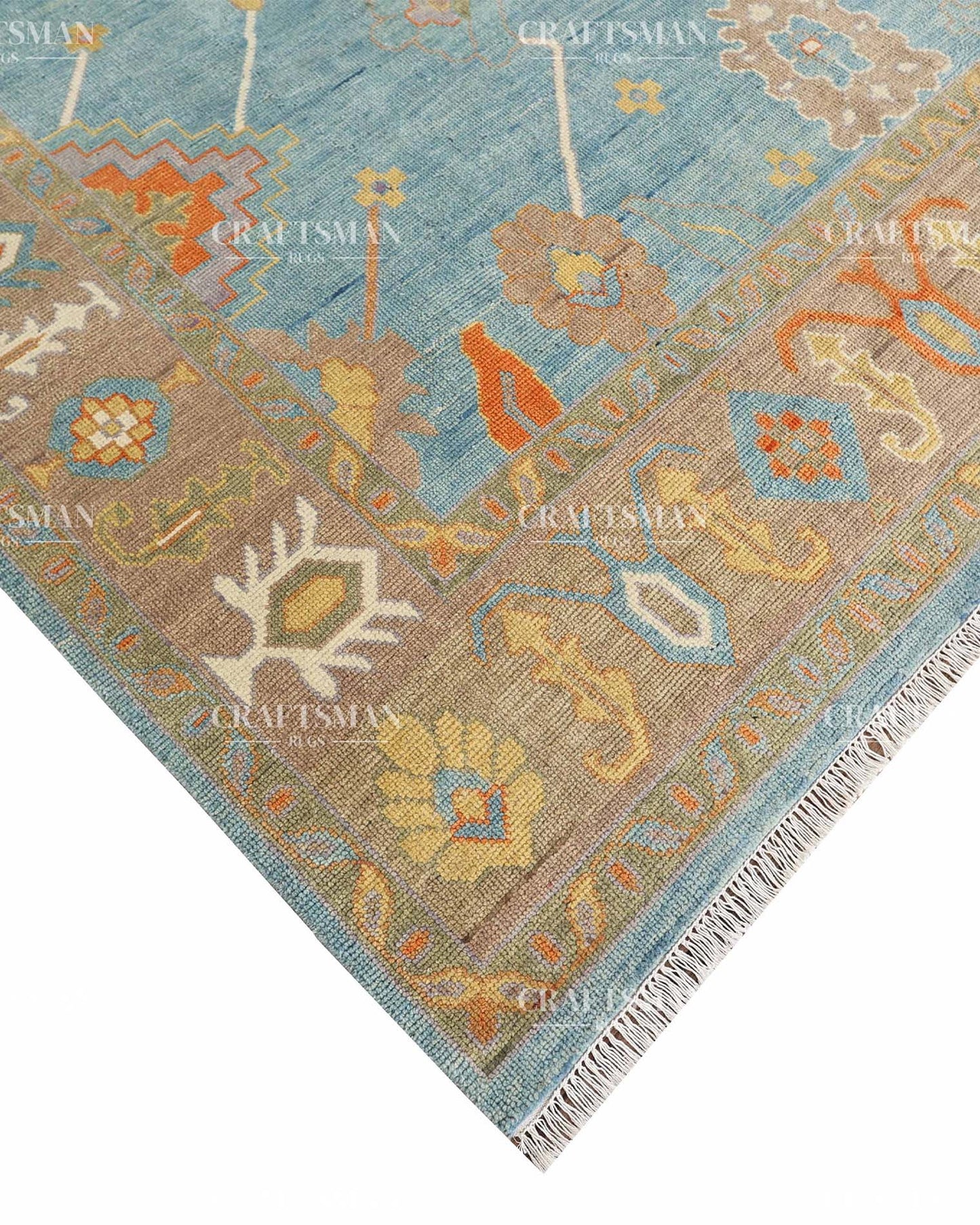 Textura Wool Hand-Knotted Oushak-Inspired Rug