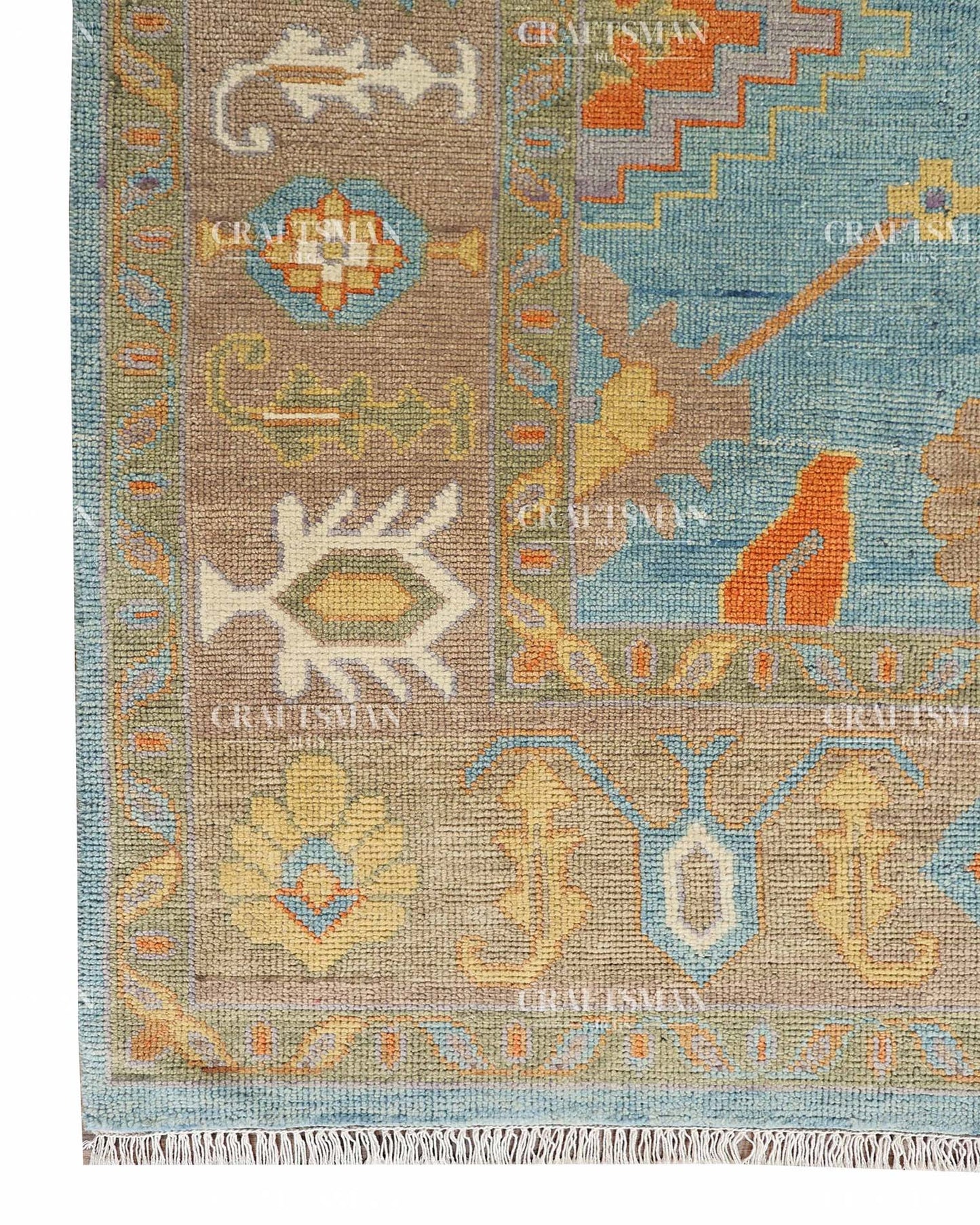 Textura Wool Hand-Knotted Oushak-Inspired Rug
