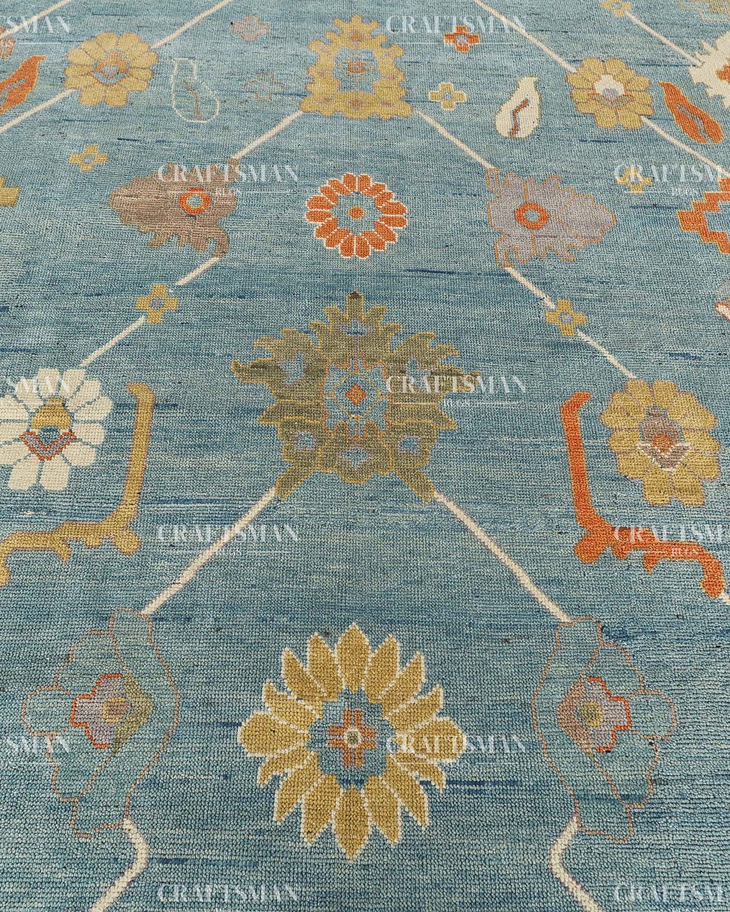 Textura Wool Hand-Knotted Oushak-Inspired Rug
