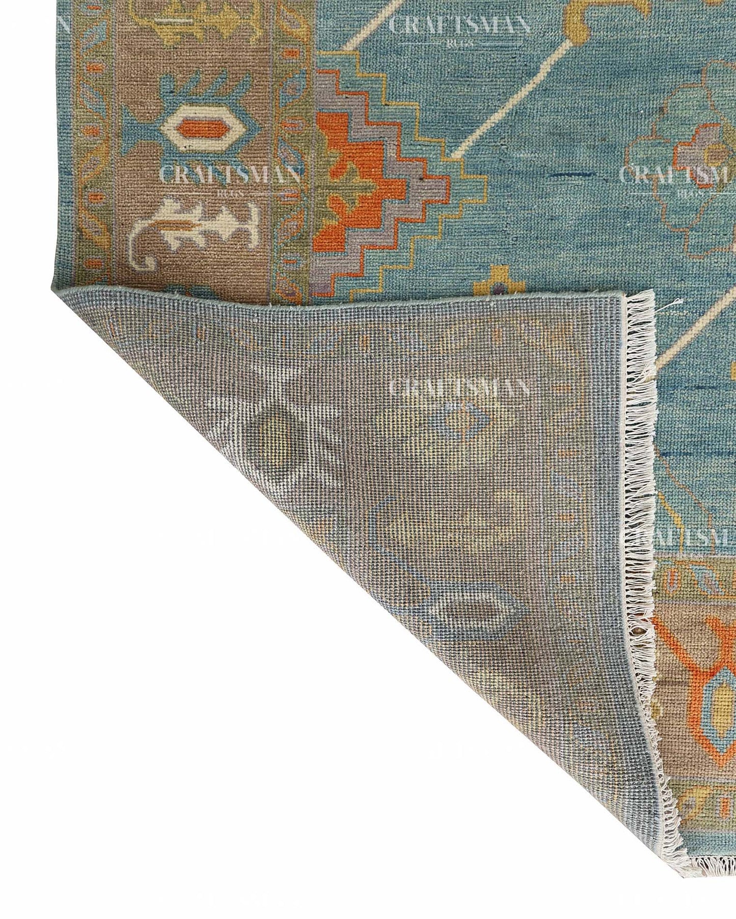 Textura Wool Hand-Knotted Oushak-Inspired Rug