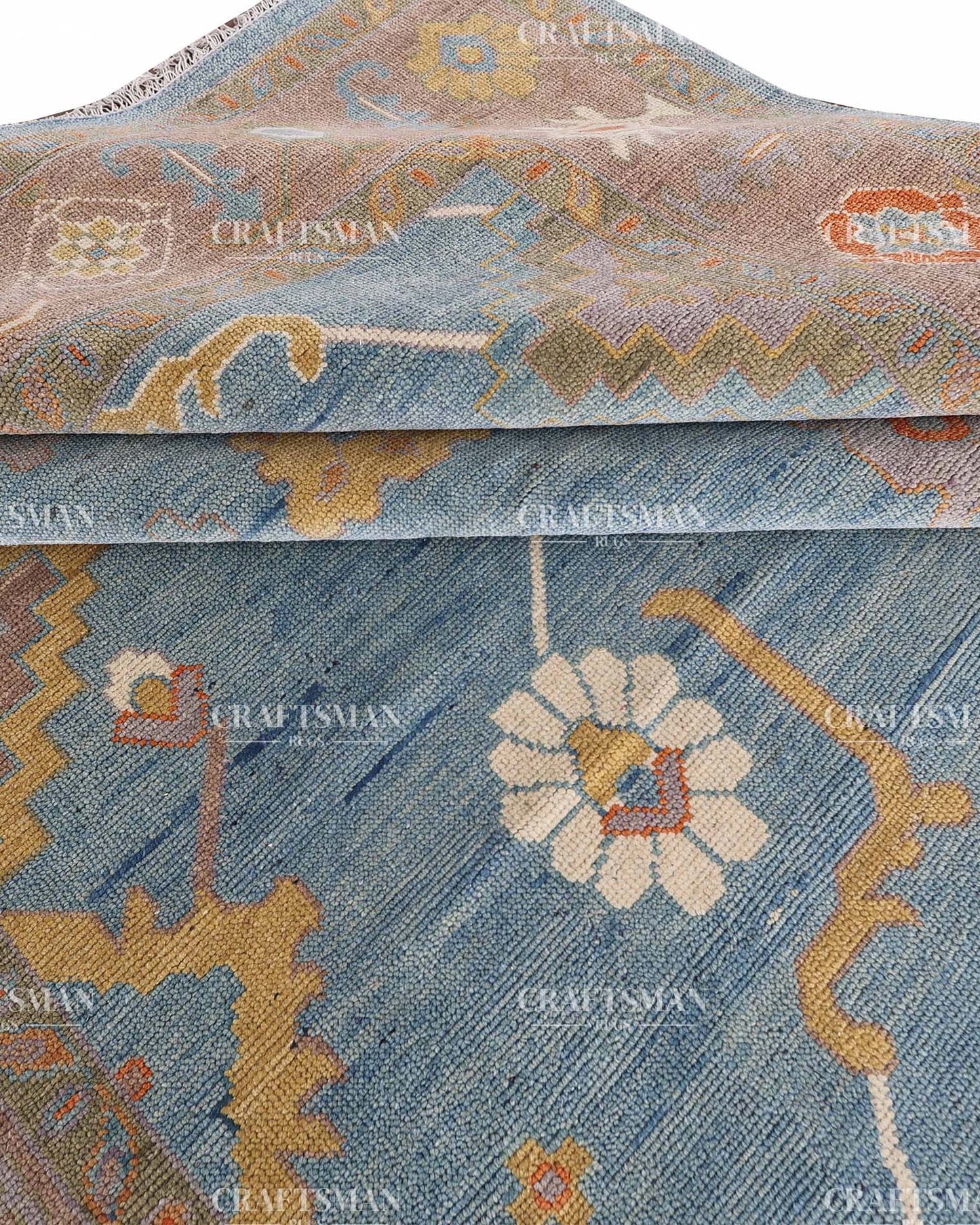 Textura Wool Hand-Knotted Oushak-Inspired Rug