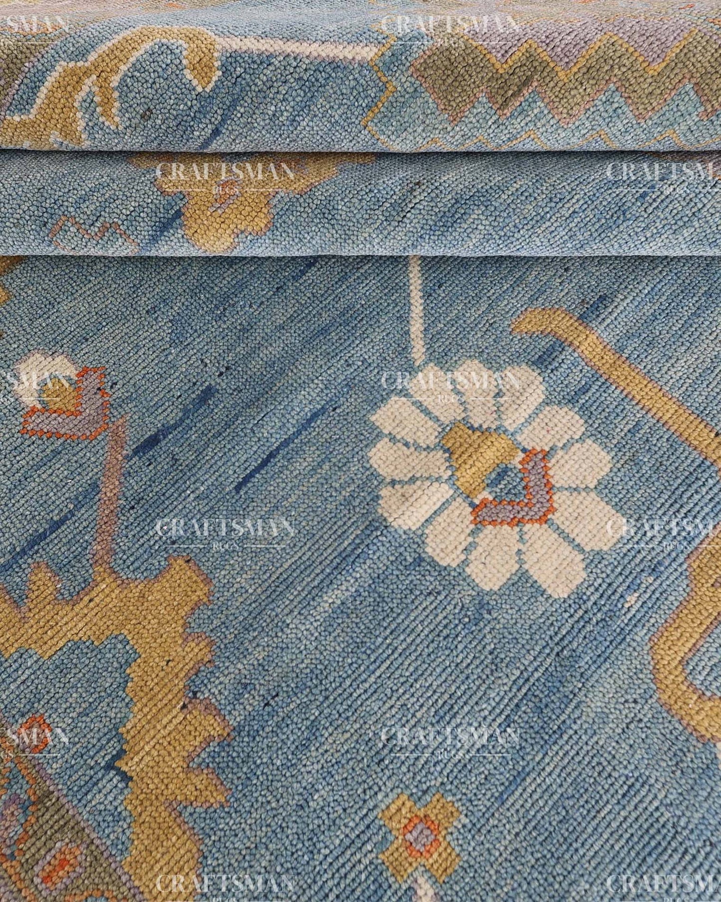 Textura Wool Hand-Knotted Oushak-Inspired Rug