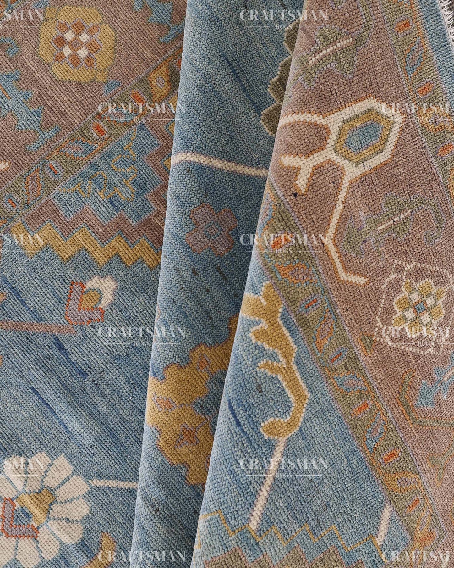 Textura Wool Hand-Knotted Oushak-Inspired Rug