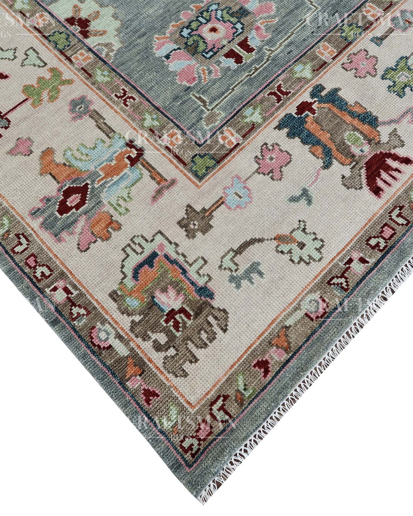 Olvin Wool Hand-Knotted Oushak-Inspired Rug