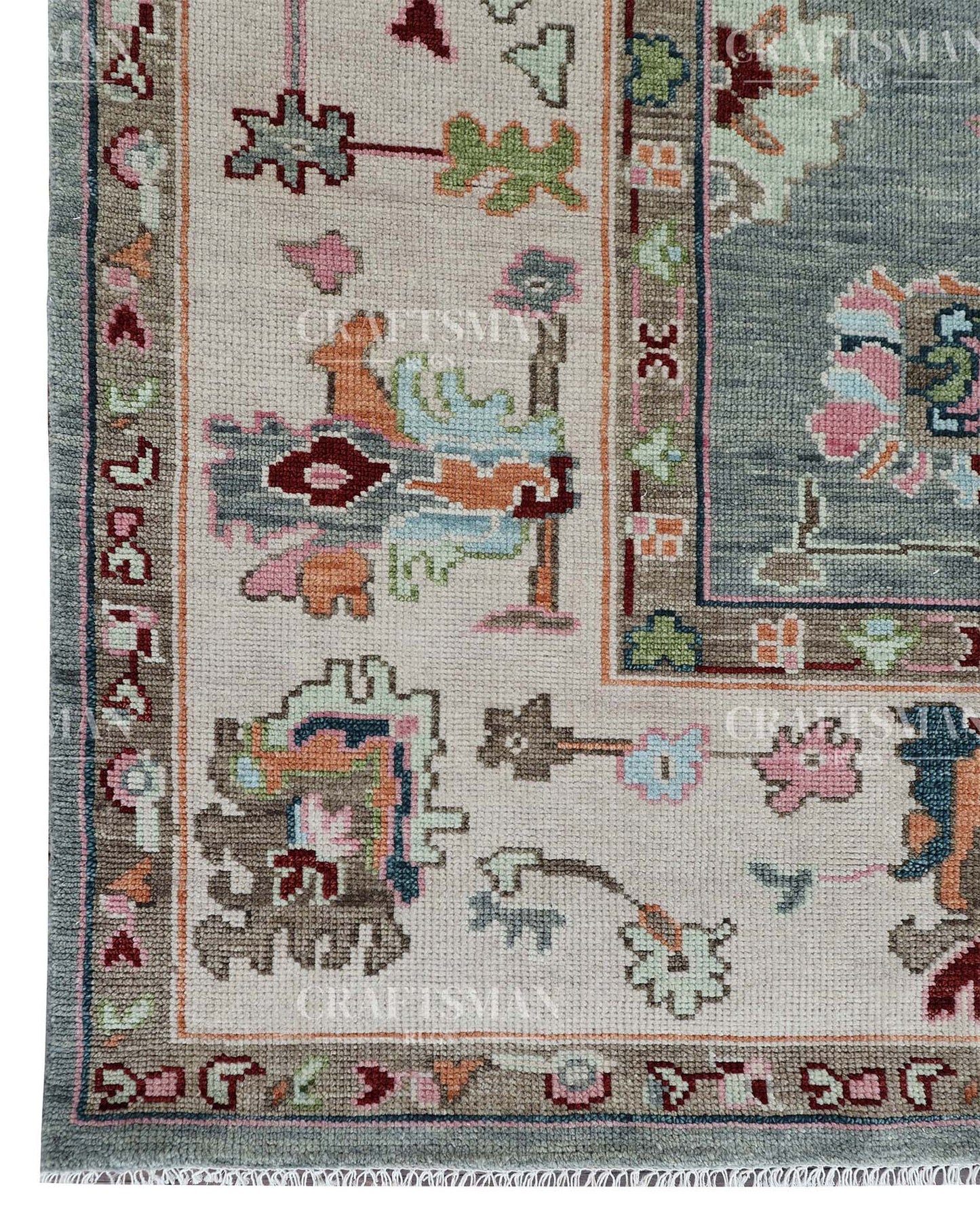 Olvin Wool Hand-Knotted Oushak-Inspired Rug