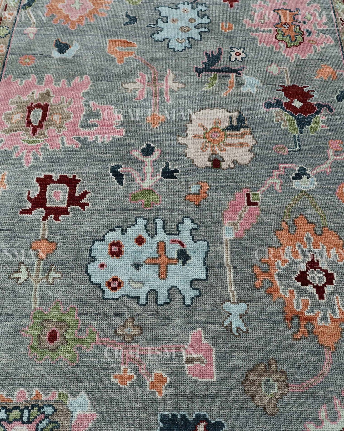 8x10 feet Wool Hand-Knotted Oushak-Inspired Rug | Craftsman Rugs Exclusive