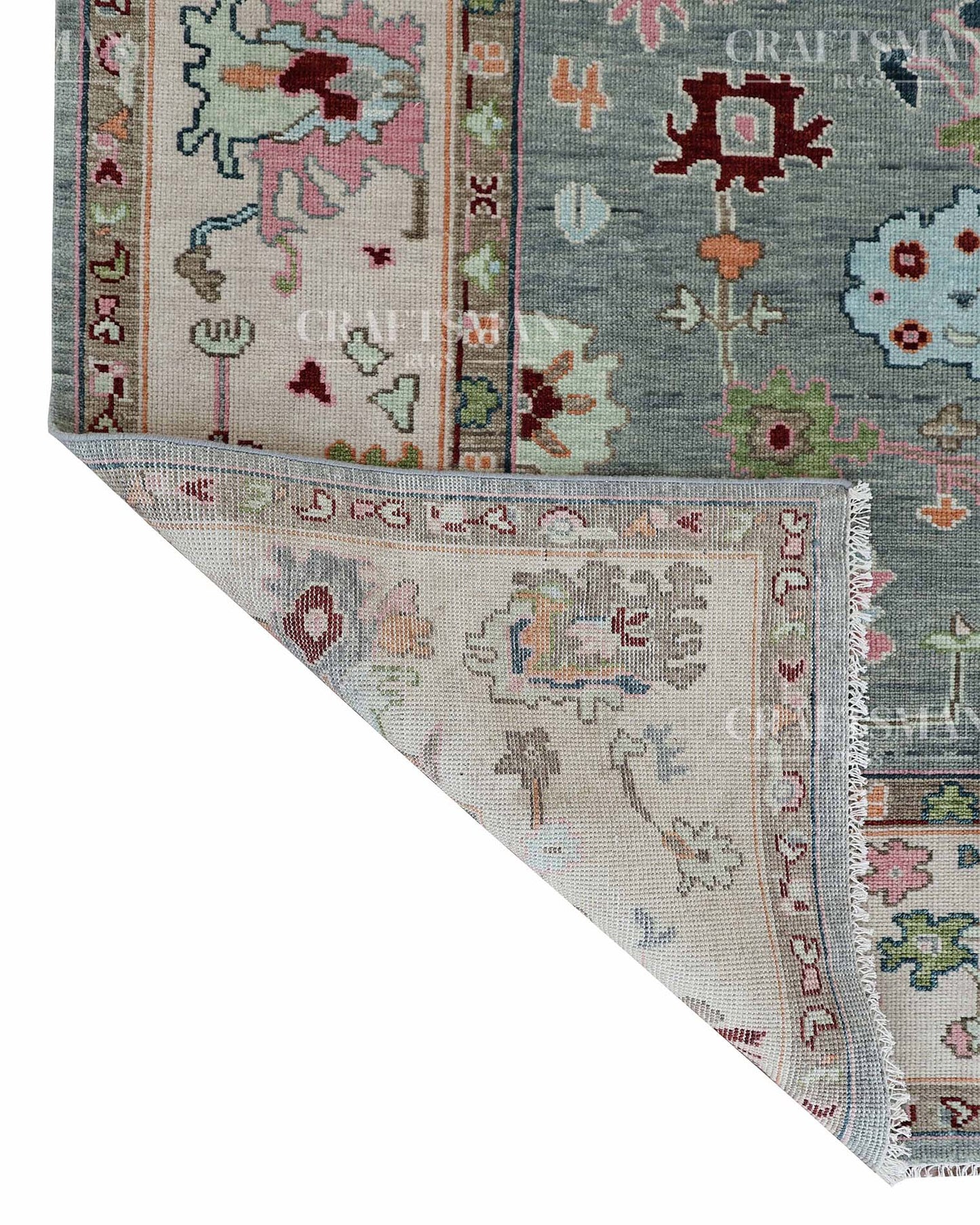 Olvin Wool Hand-Knotted Oushak-Inspired Rug